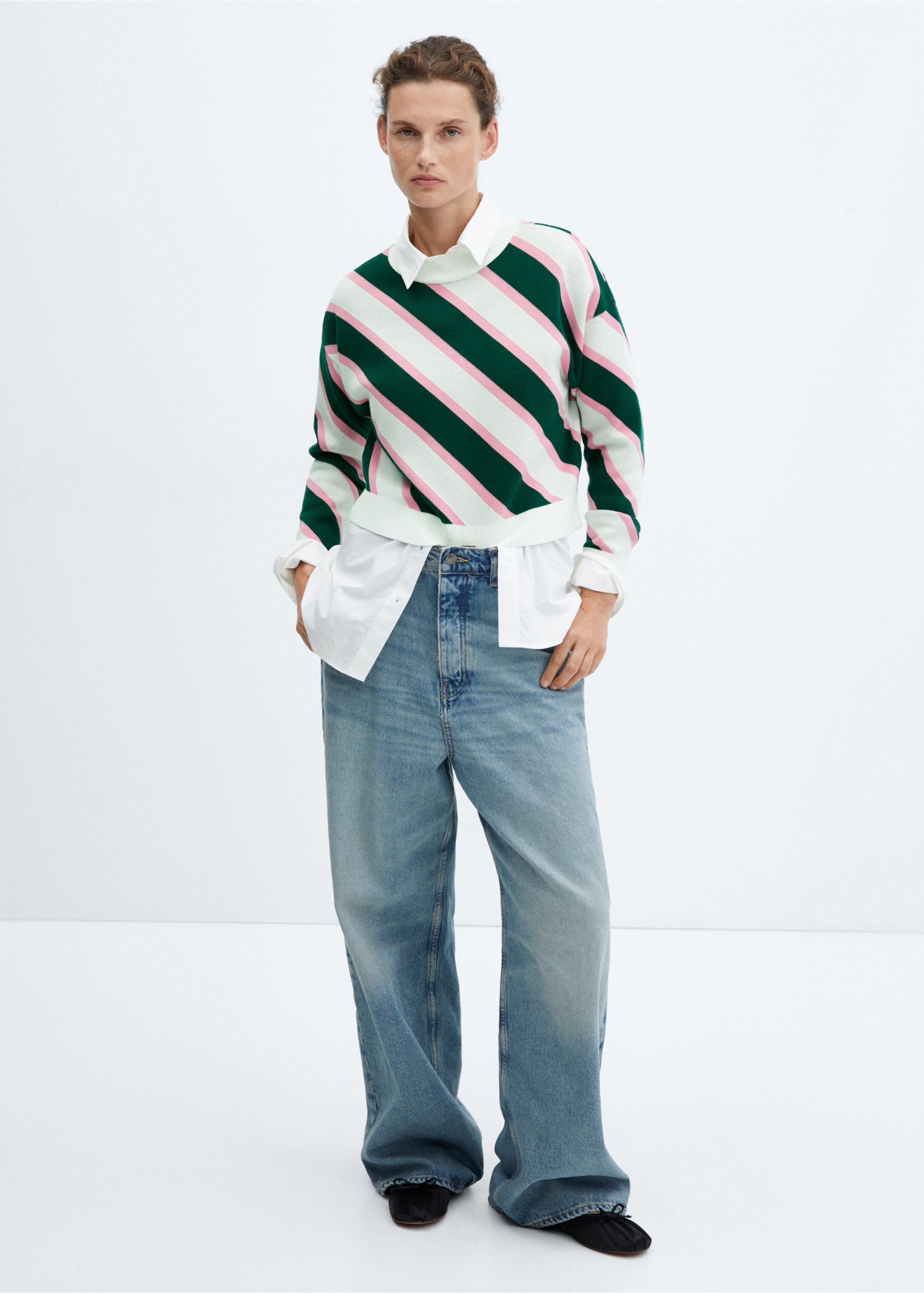 Diagonal-striped sweater - General plane