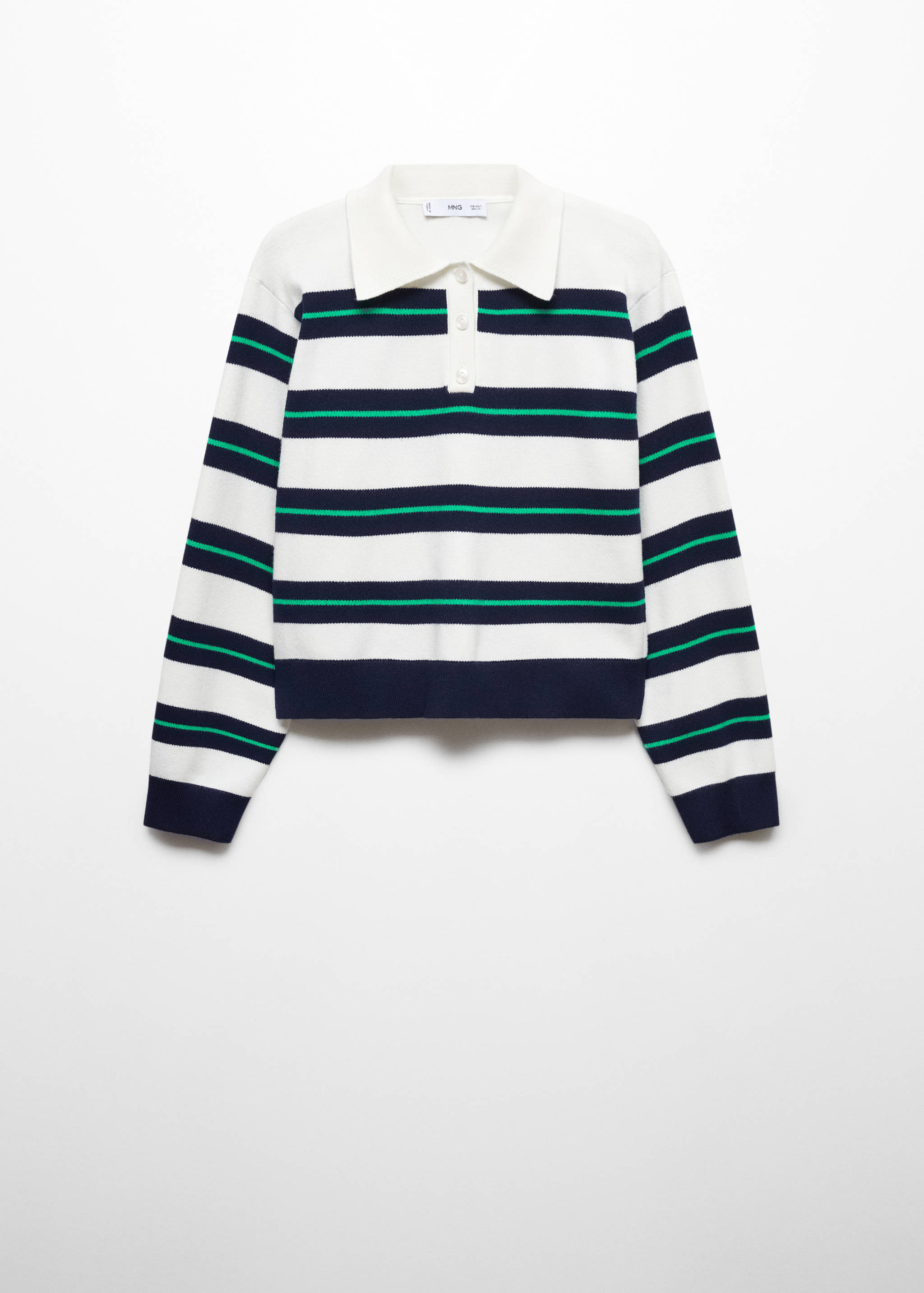 Striped polo-neck sweater - Article without model