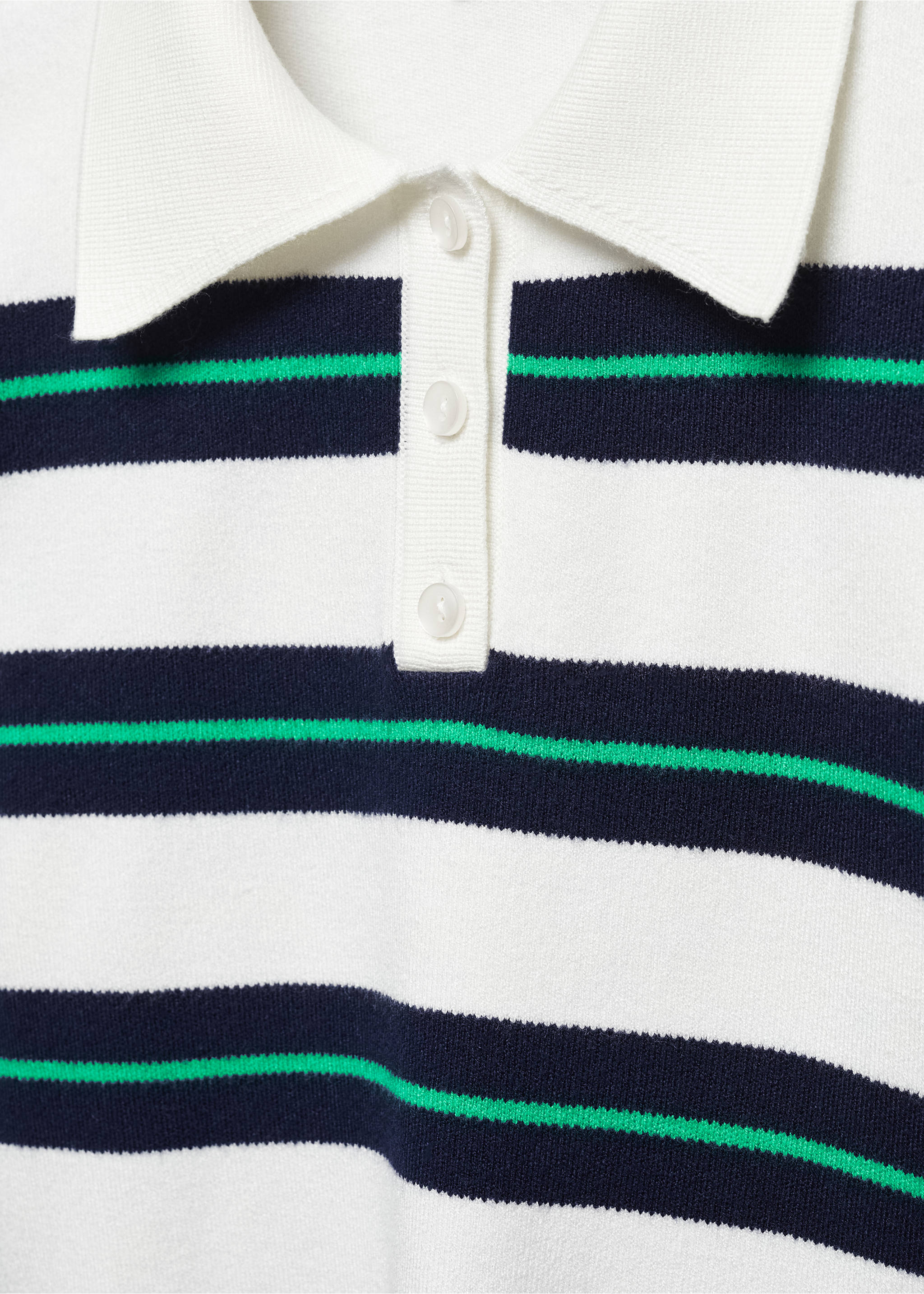 Striped polo-neck sweater - Details of the article 8, Green. Ref: 57005834-00.