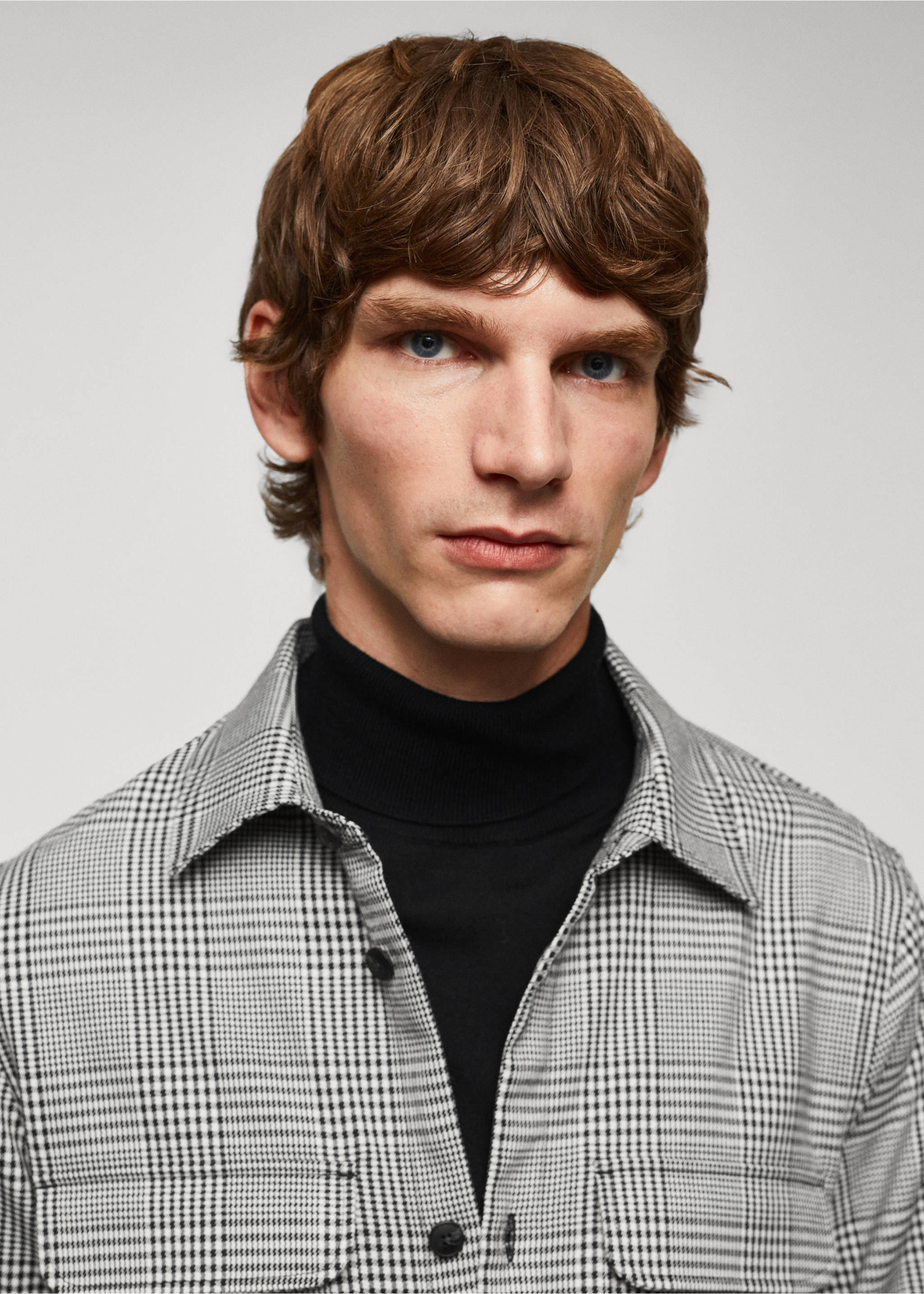 Surchemise regular-fit prince-de-galles - Détail de l'article 1, Noir. Ref: 57005957-00.