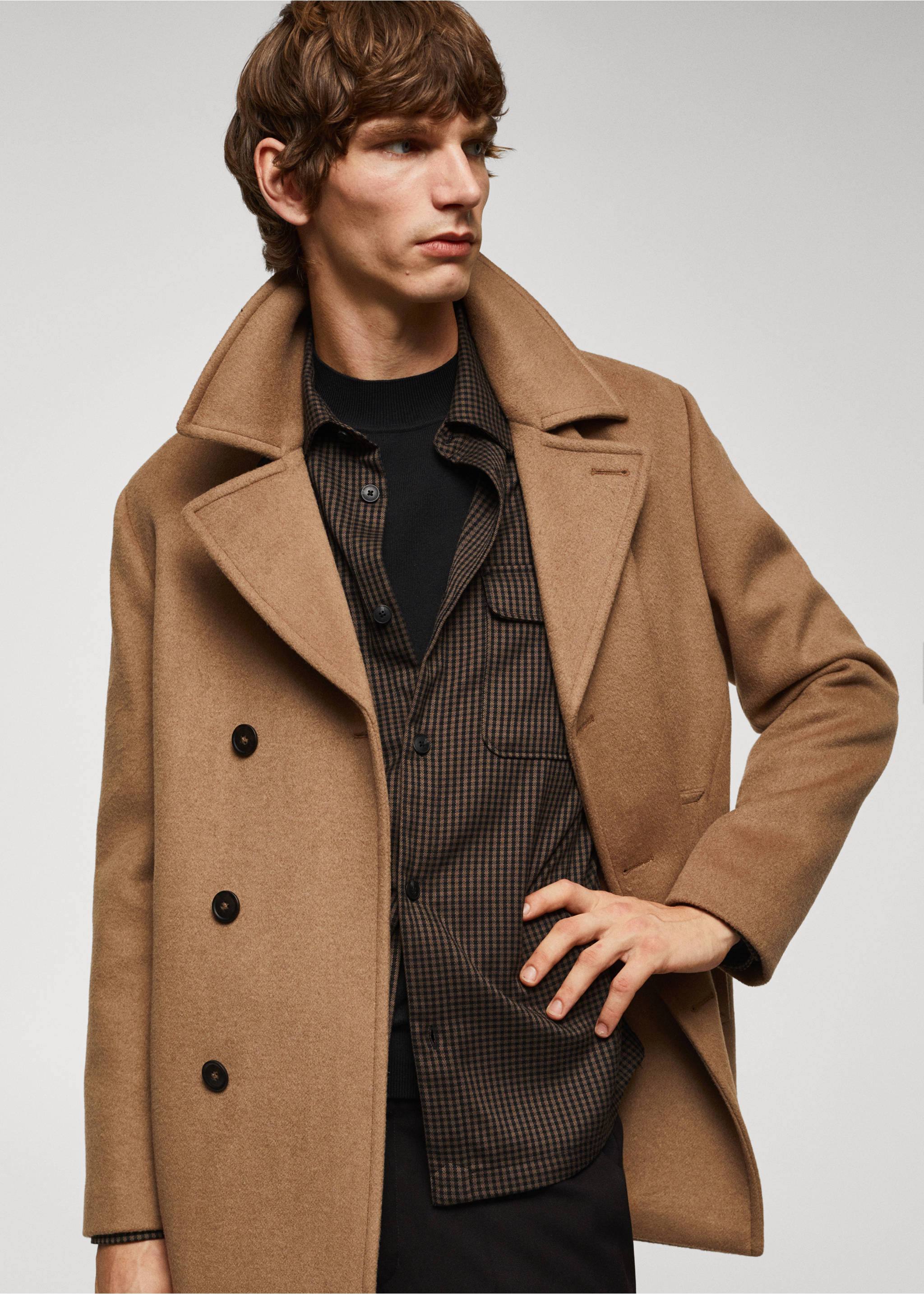 Regular Fit-Overshirt mit Taschen - Detail des Artikels 2, Braun. Ref: 57005959-00.