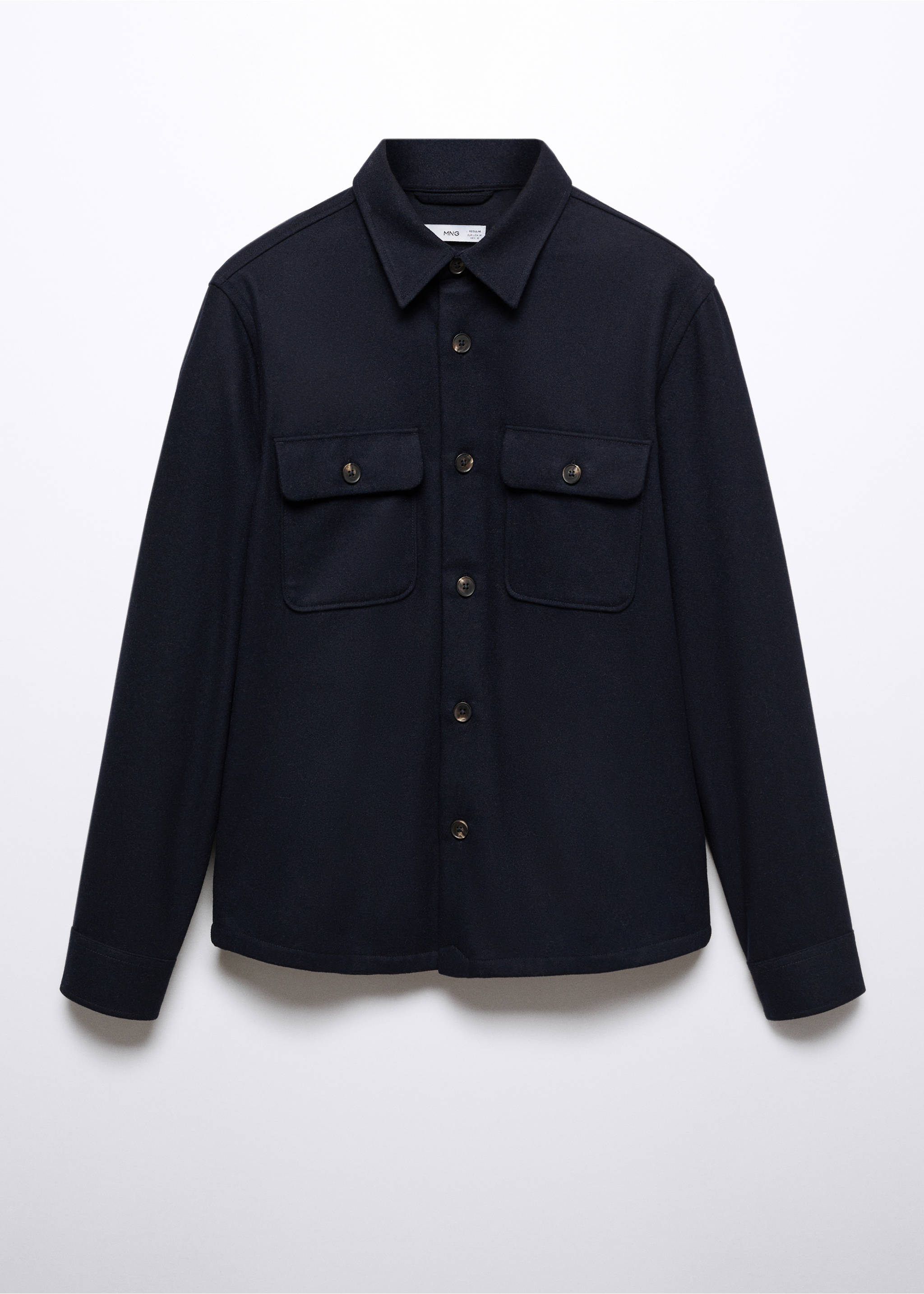 Surchemise laine poches - Article sans modèle, Bleu marine. Ref: 57005960-00.