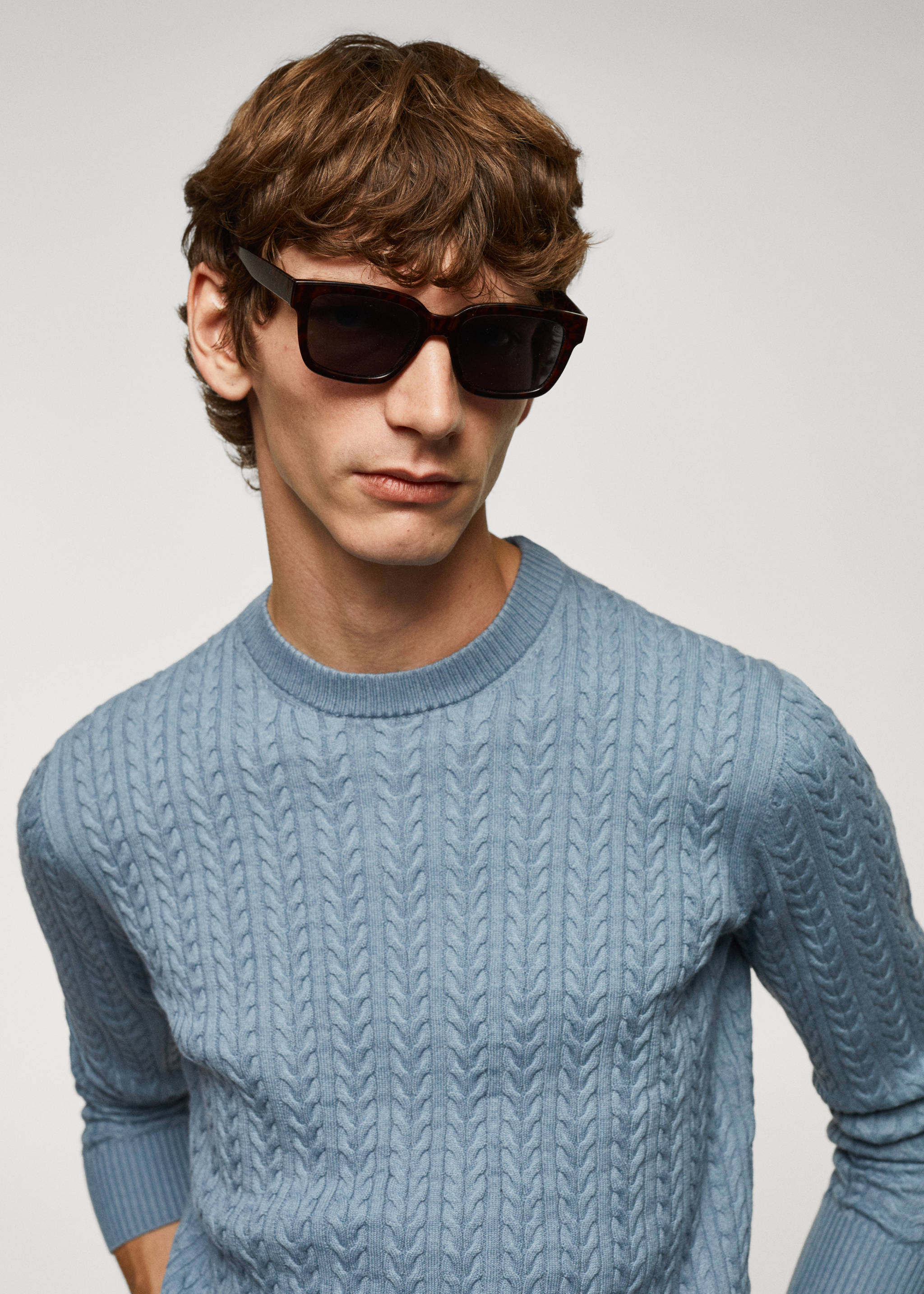 Baumwollpullover mit Zopfmuster - Detail des Artikels 1