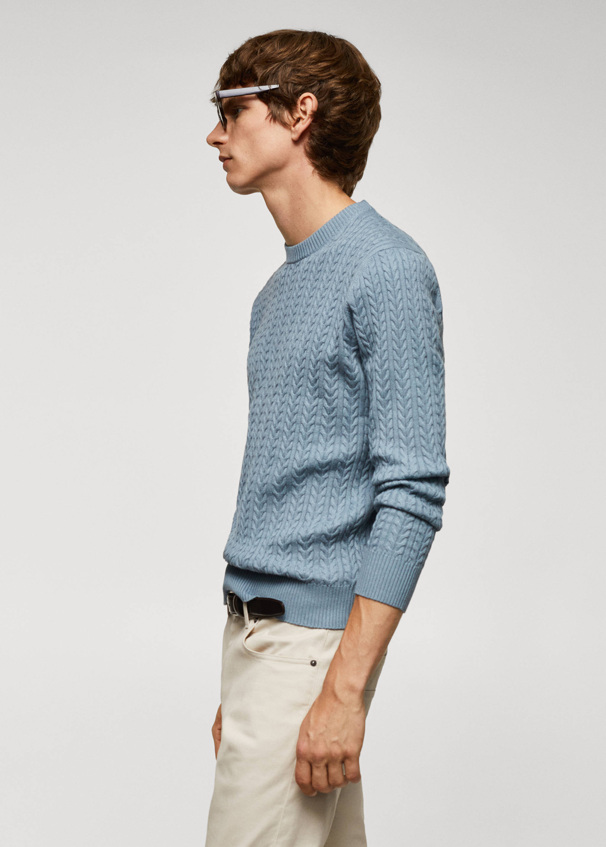 Baumwollpullover mit Zopfmuster - Detail des Artikels 2