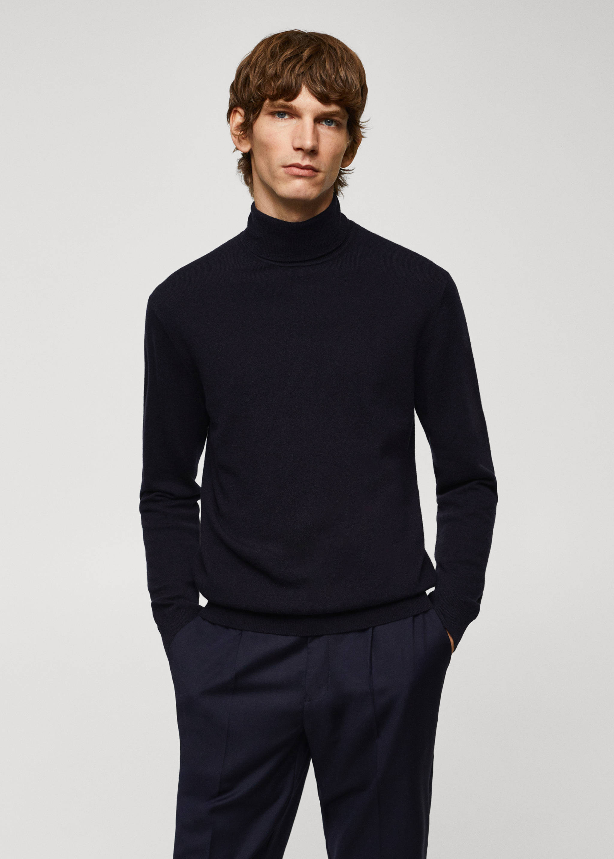 Turtleneck wool sweater - Medium plane
