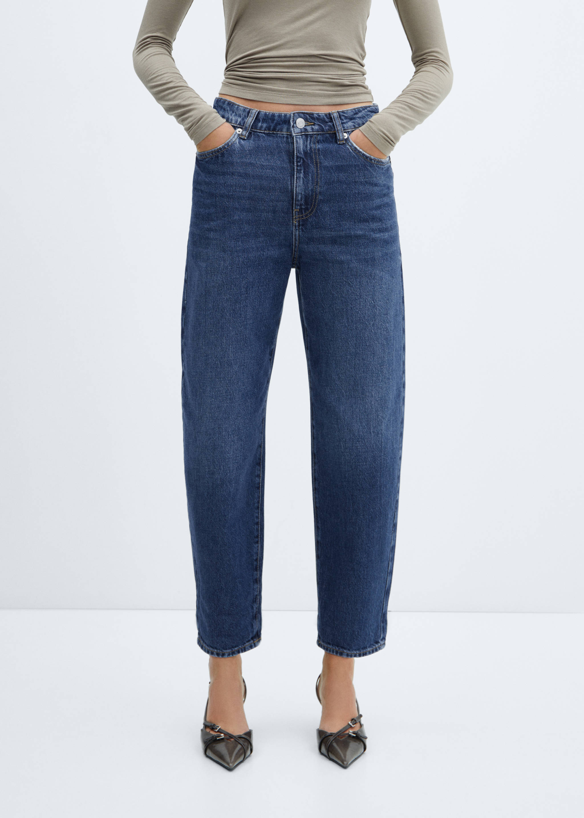 High-waist slouchy jeans - Medium plane