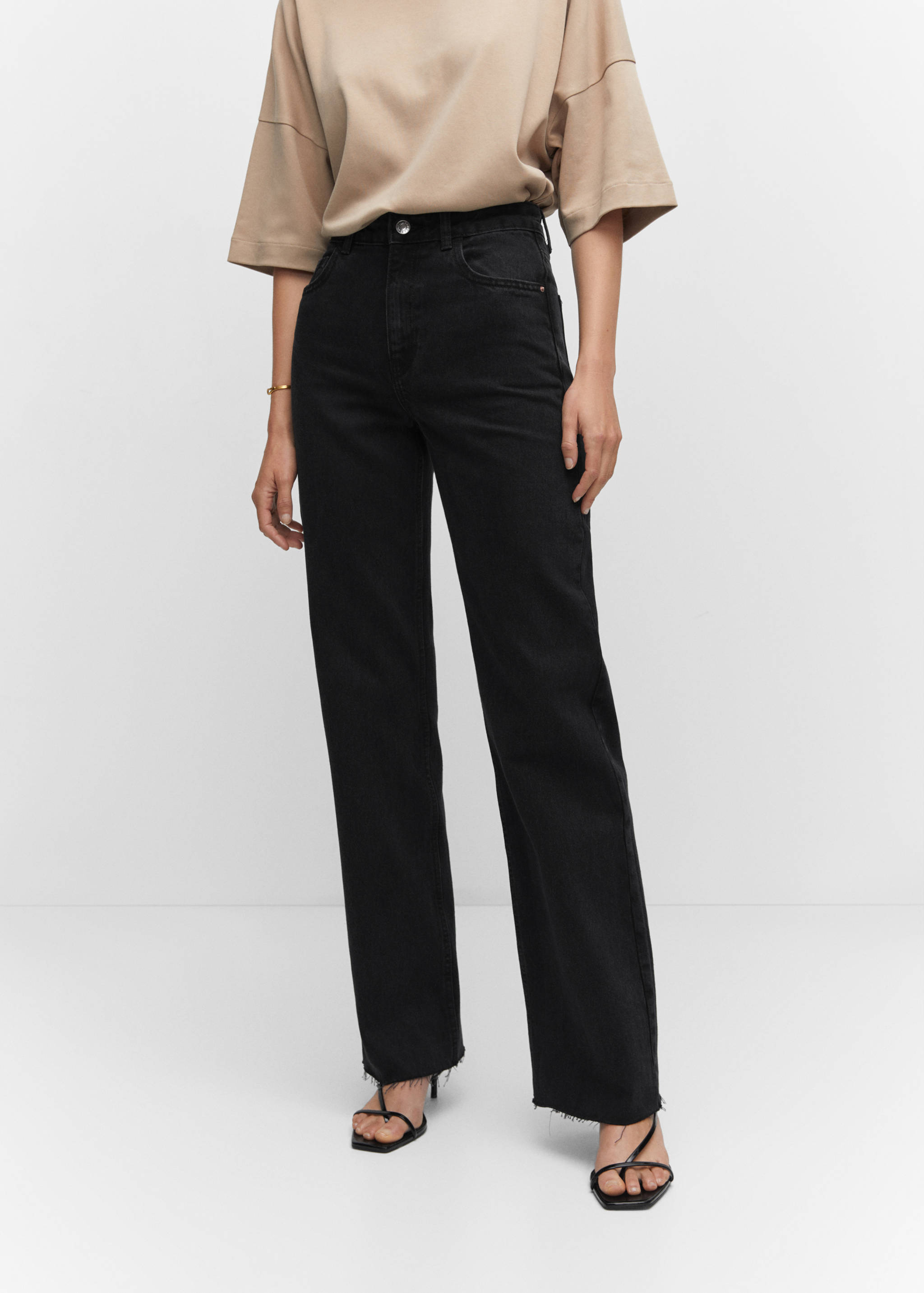 Wideleg-Jeans mit mittlerer Bundhöhe - Mittlere Ansicht