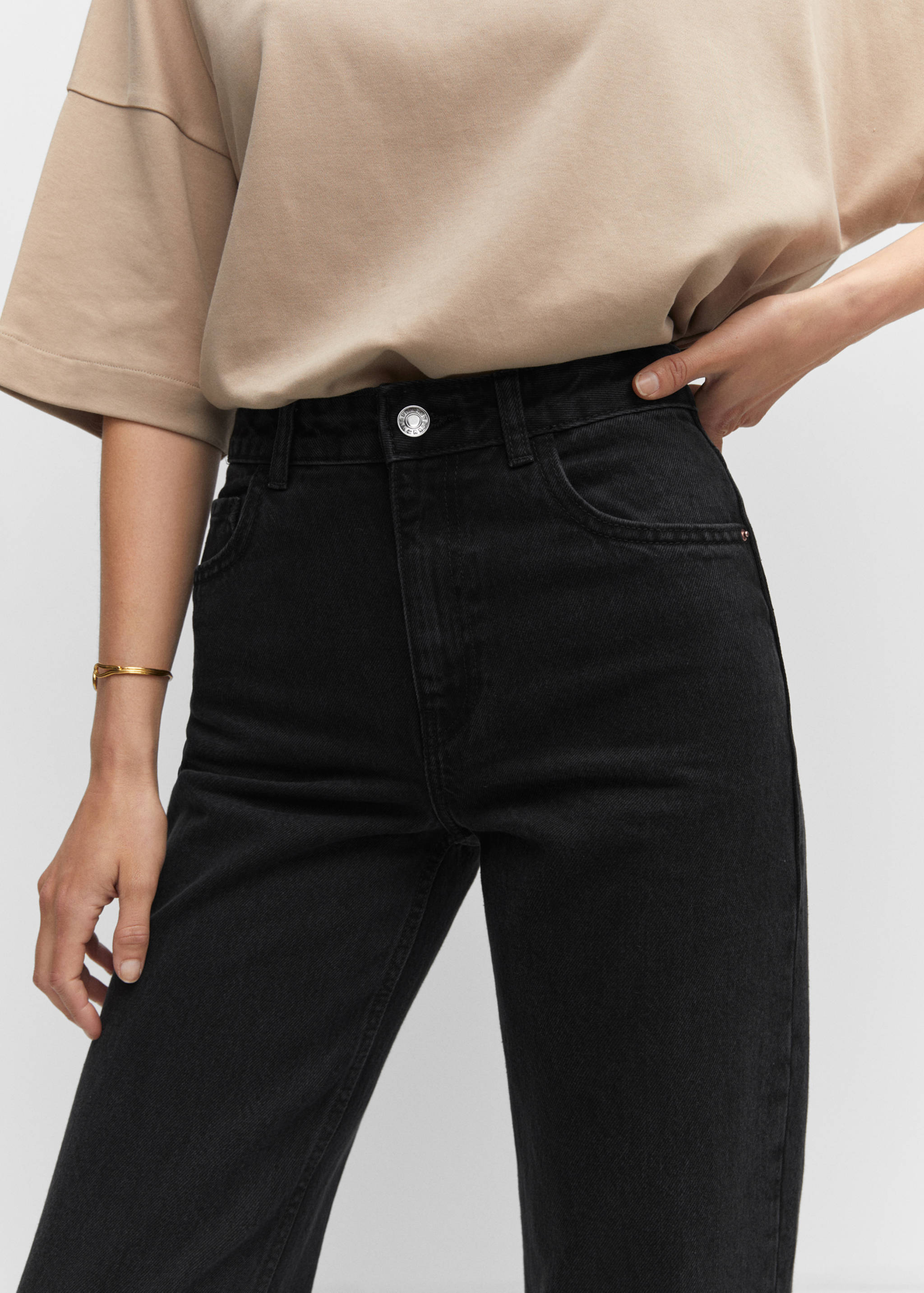 Wideleg-Jeans mit mittlerer Bundhöhe - Detail des Artikels 6