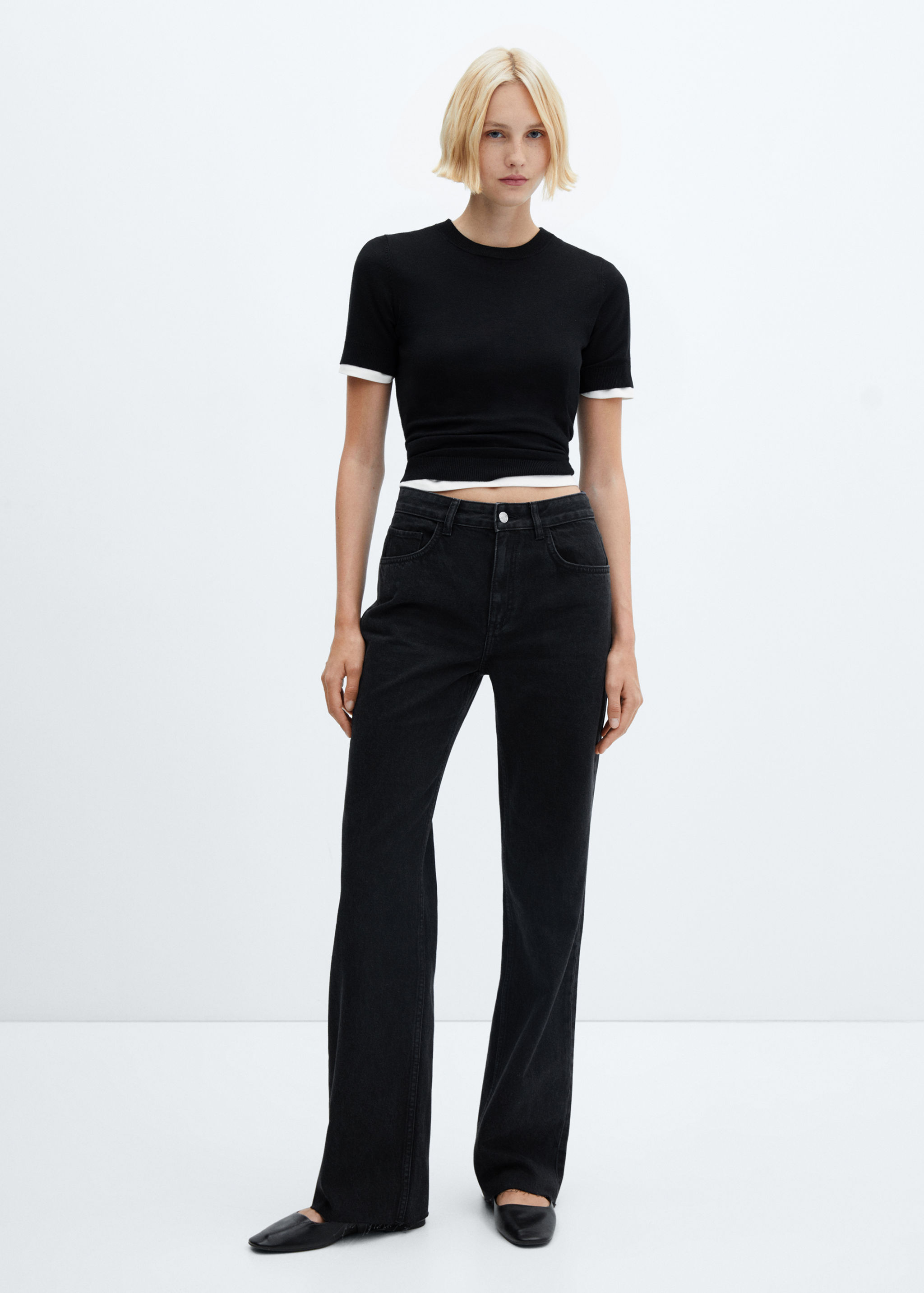 Wideleg mid-rise jeans - General plane