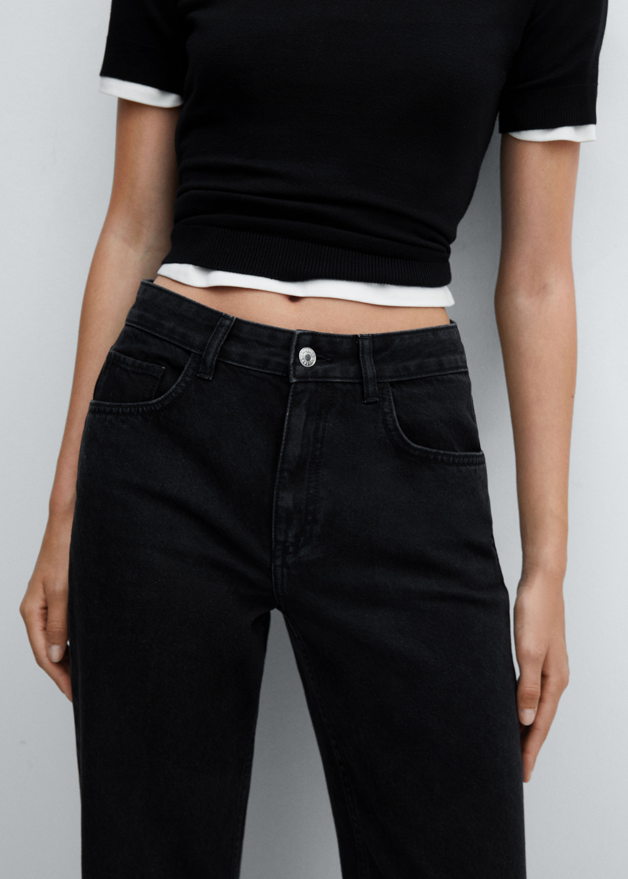 Wideleg mid-rise jeans - Details of the article 4