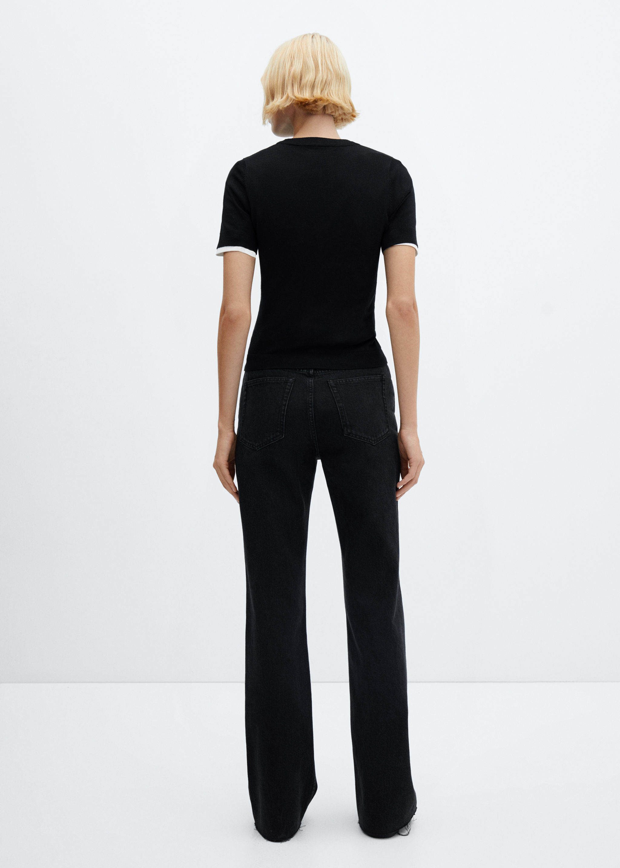 Wideleg mid-rise jeans - Reverse of the article