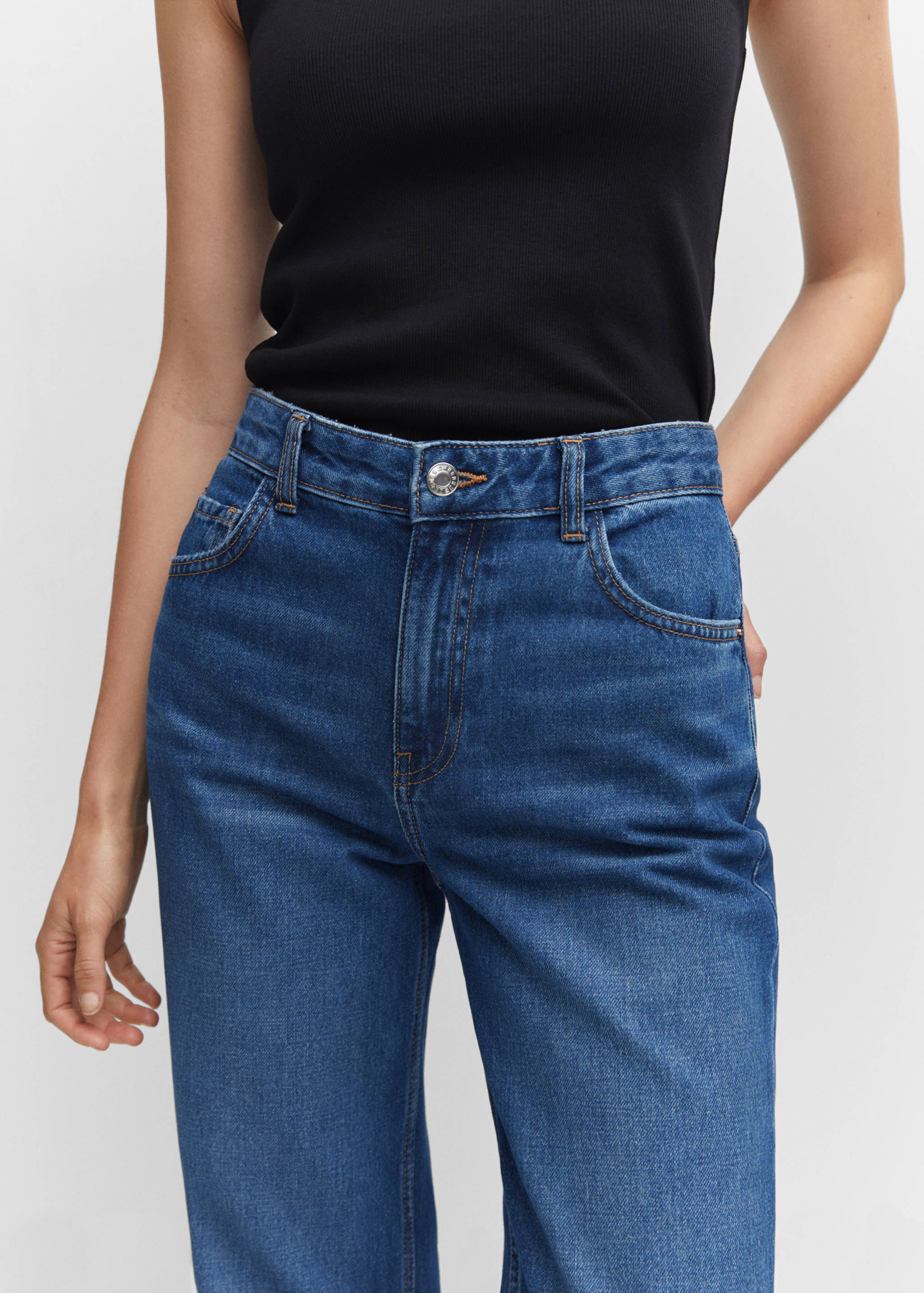 Wideleg-Jeans mit mittlerer Bundhöhe - Detail des Artikels 6