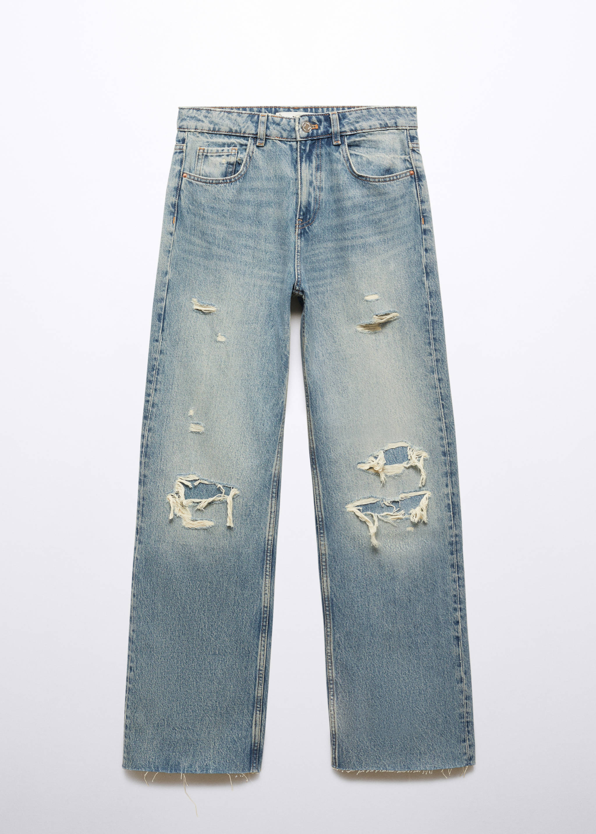 Decorative ripped wide leg jeans - Article without model