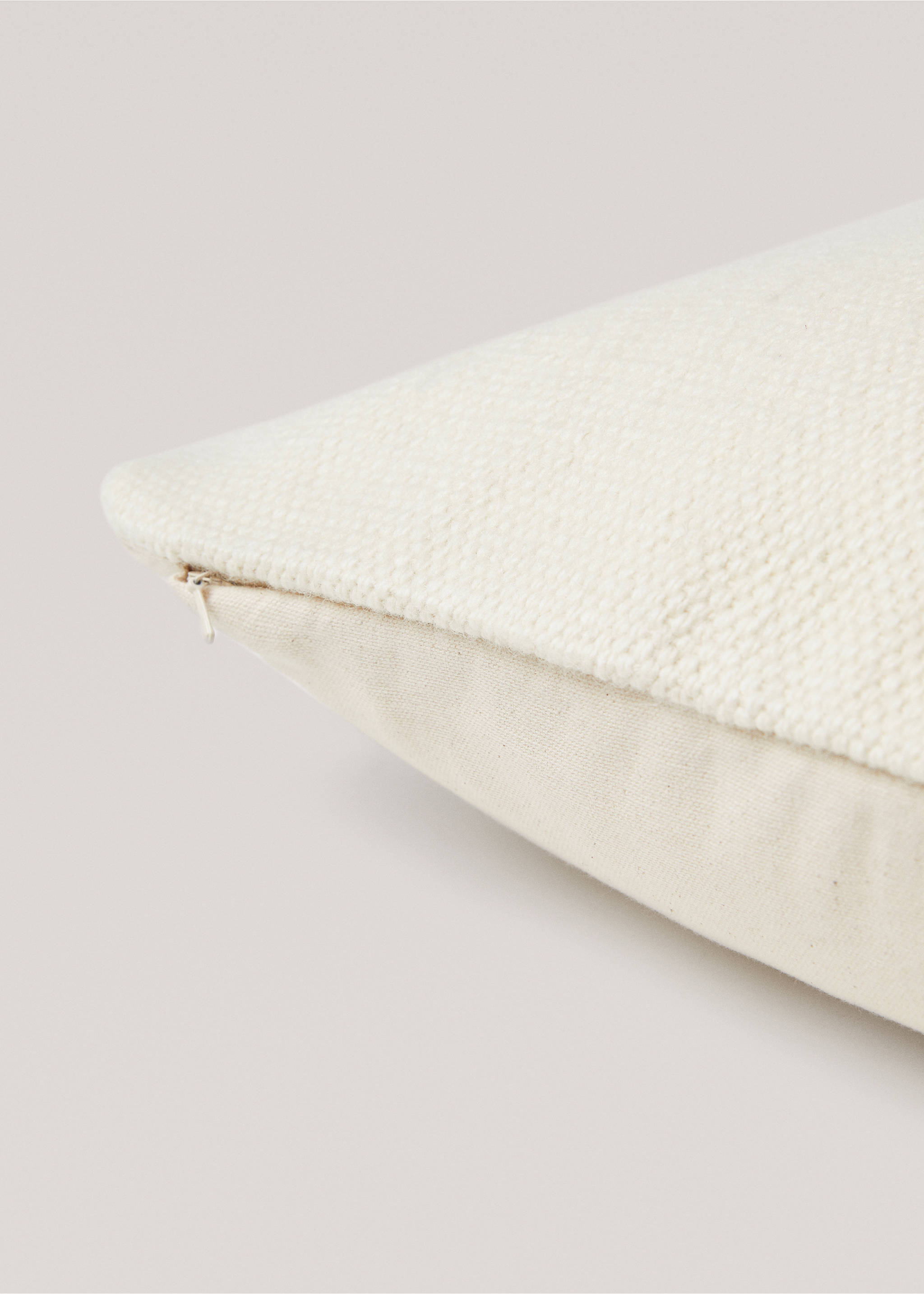Housse de coussin 100 % coton ondes 40x60 cm - Détail de l'article 4, Beige. Ref: 57006025-00.