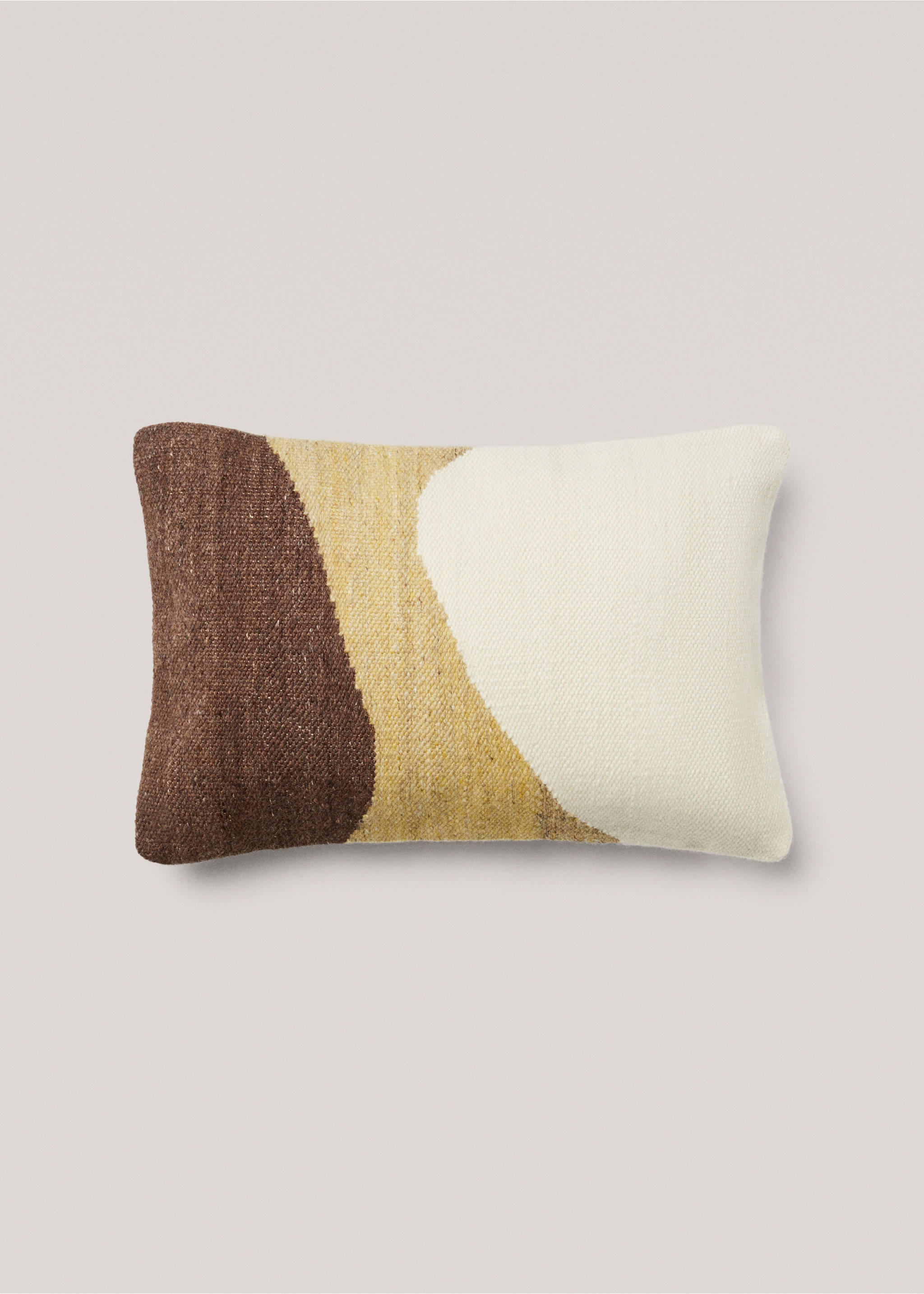 Housse de coussin 100 % coton ondes 40x60 cm - Article sans modèle, Beige. Ref: 57006025-00.