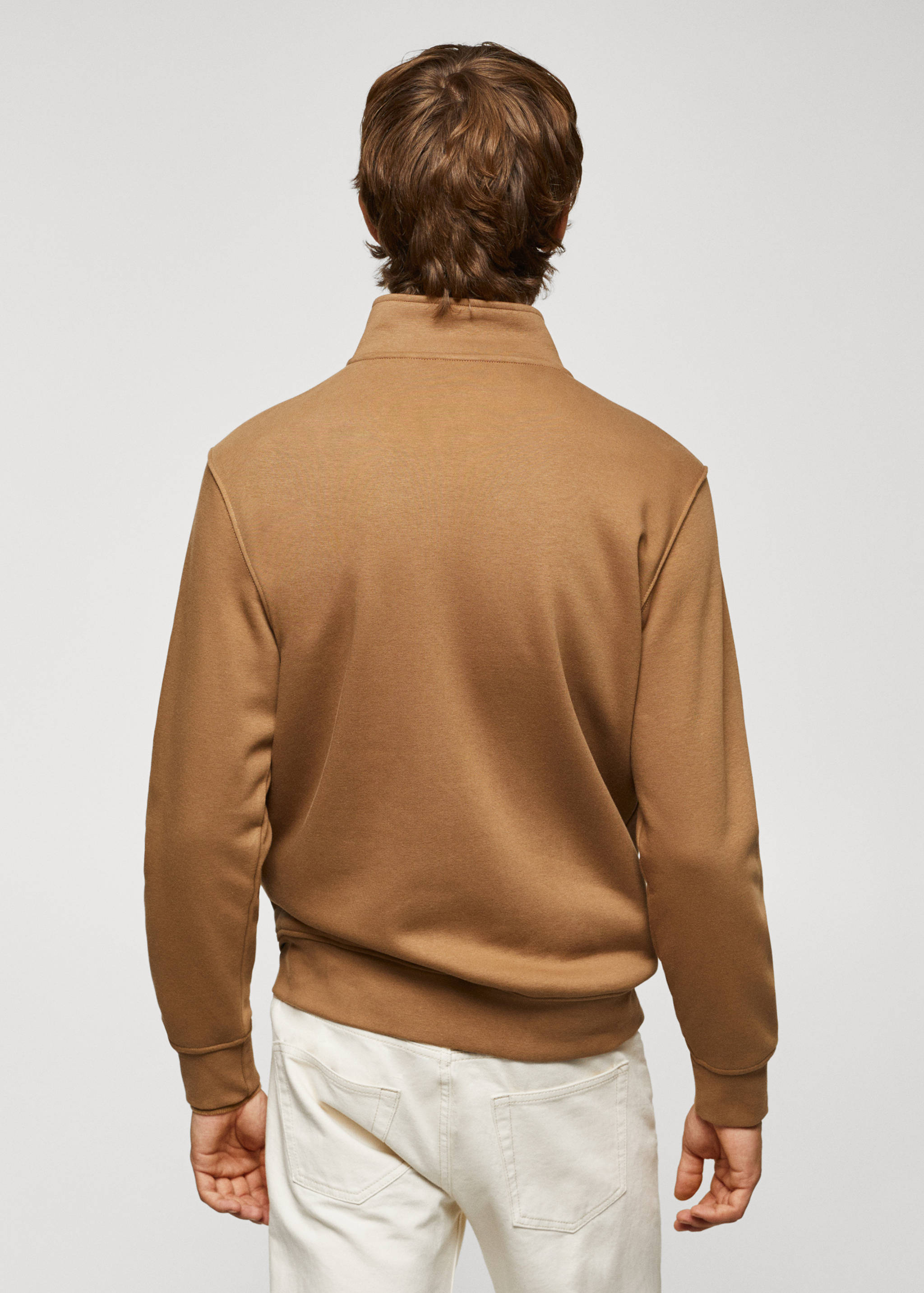 Zipper cotton sweater - Reverse of the article