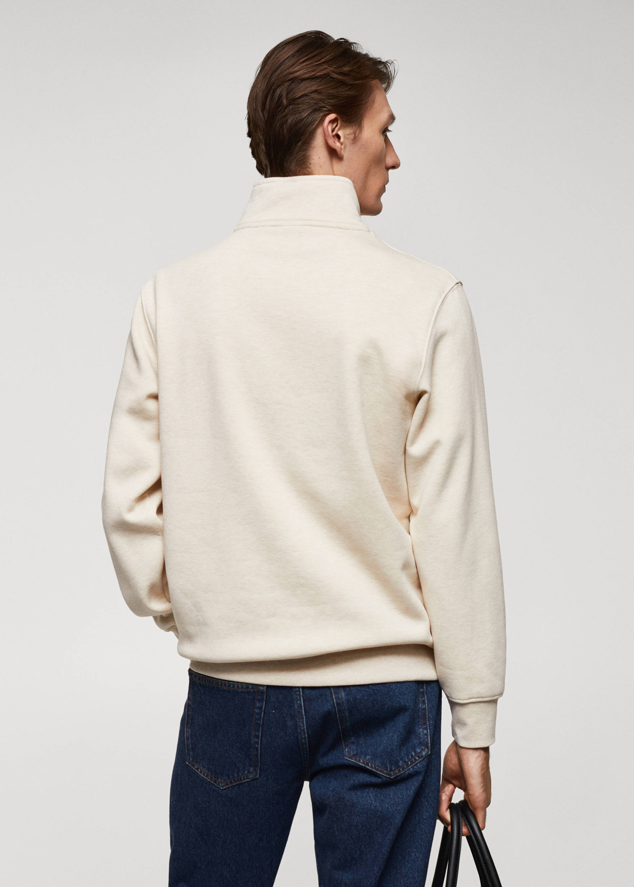 Sweat-shirt coton col zippé - Verso de l’article