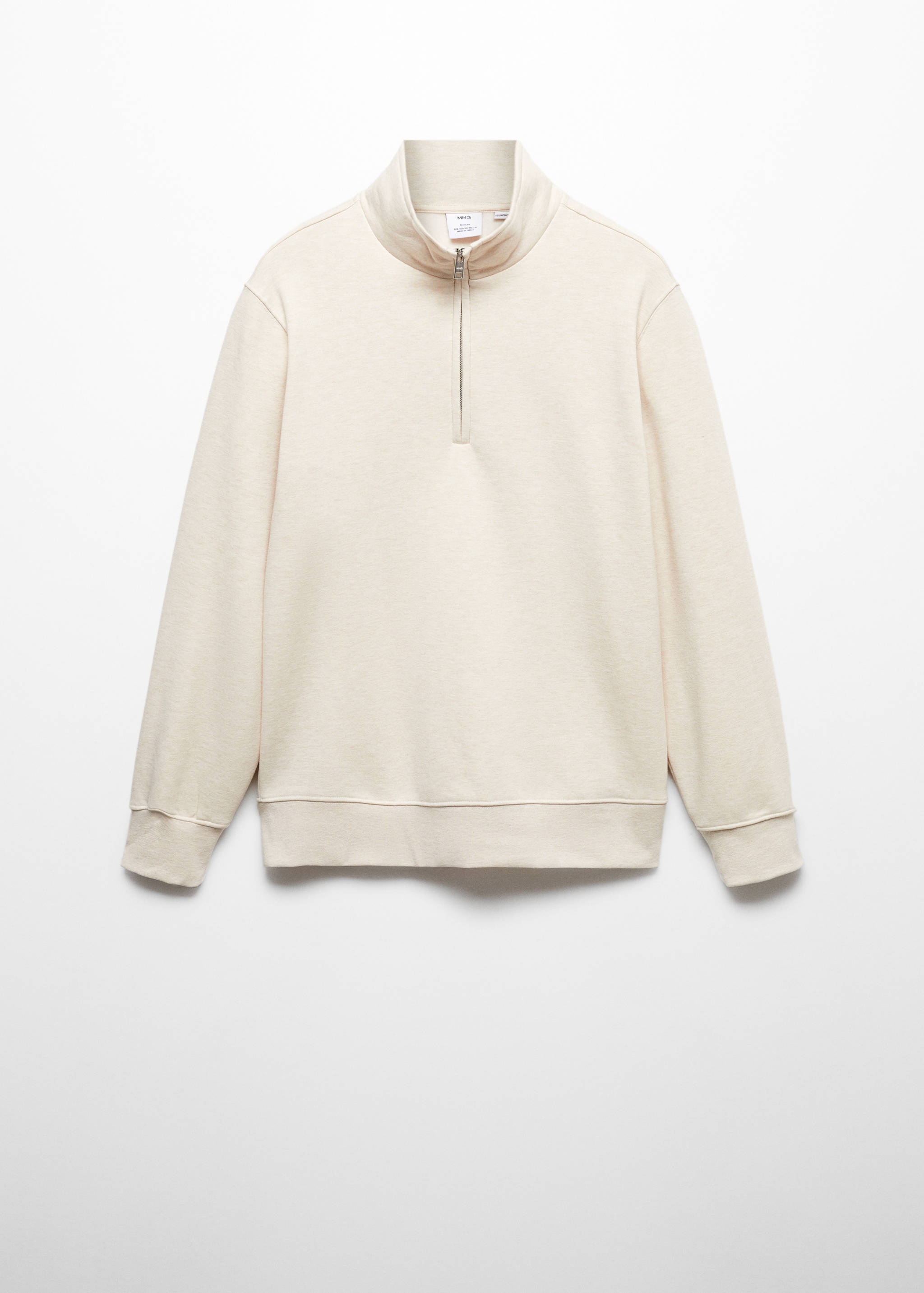 Cotton sweatshirt with zipper neck - Article without model