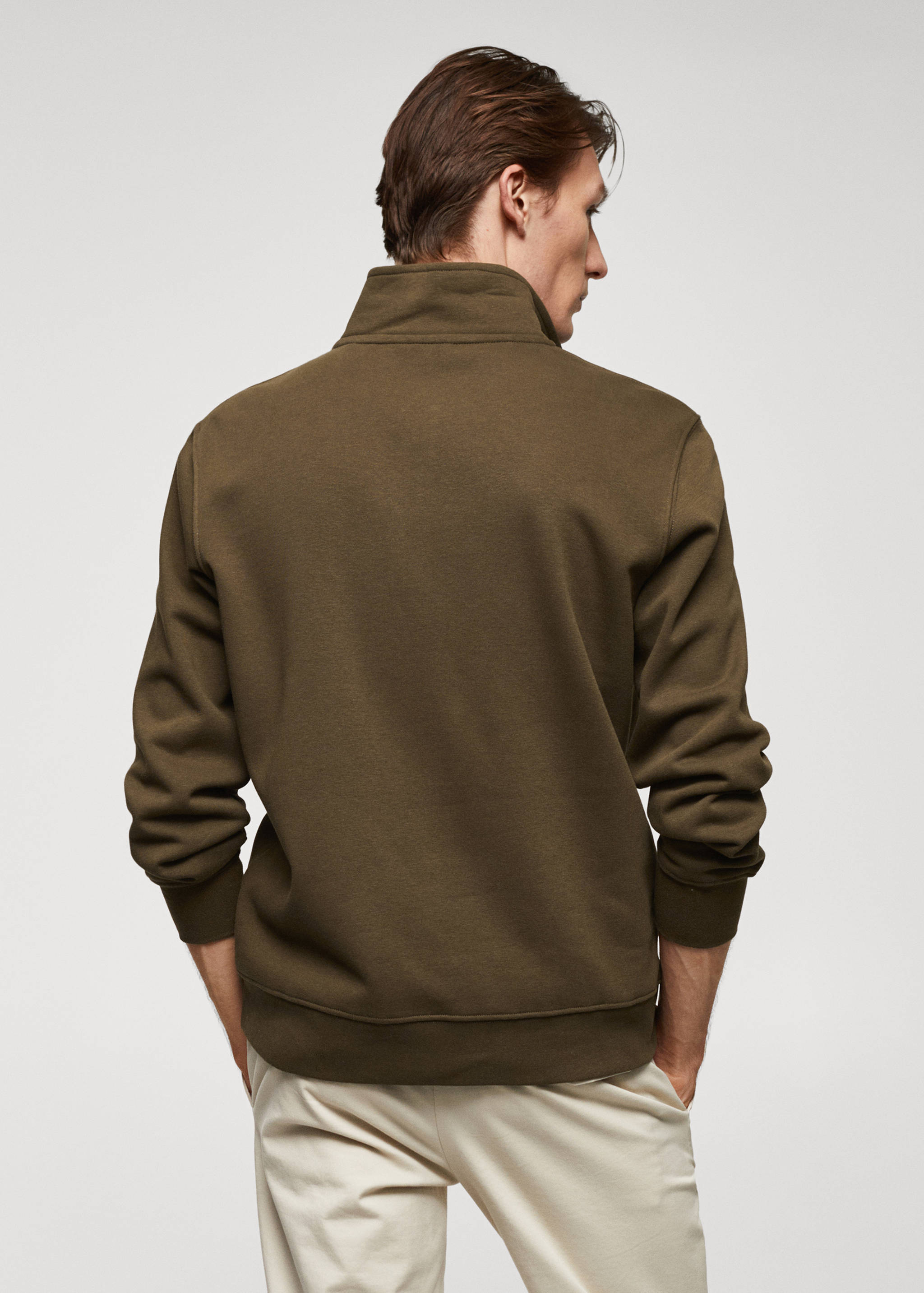 Sweat-shirt coton col zippé - Verso de l’article