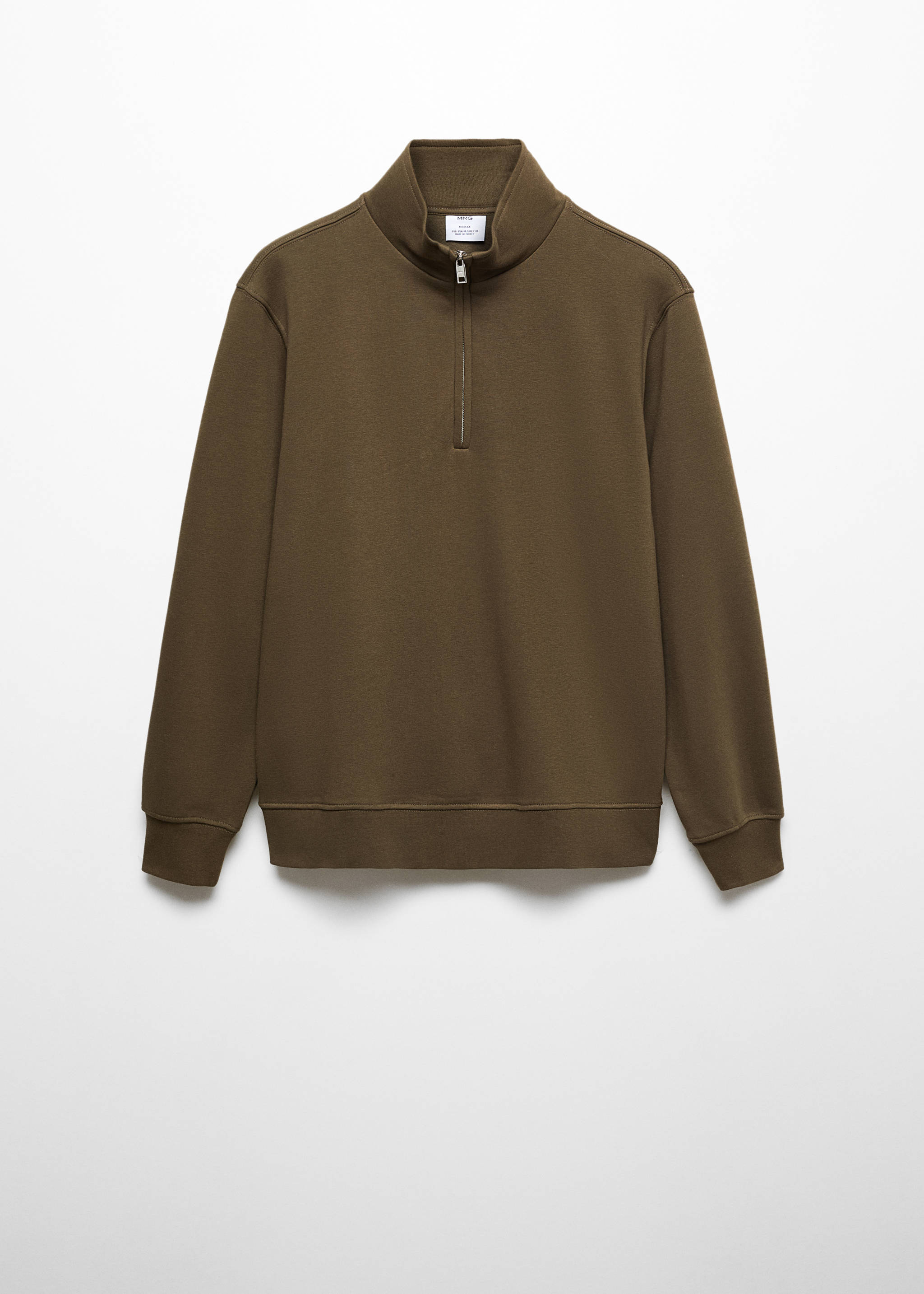 Sweat-shirt coton col zippé - Article sans modèle