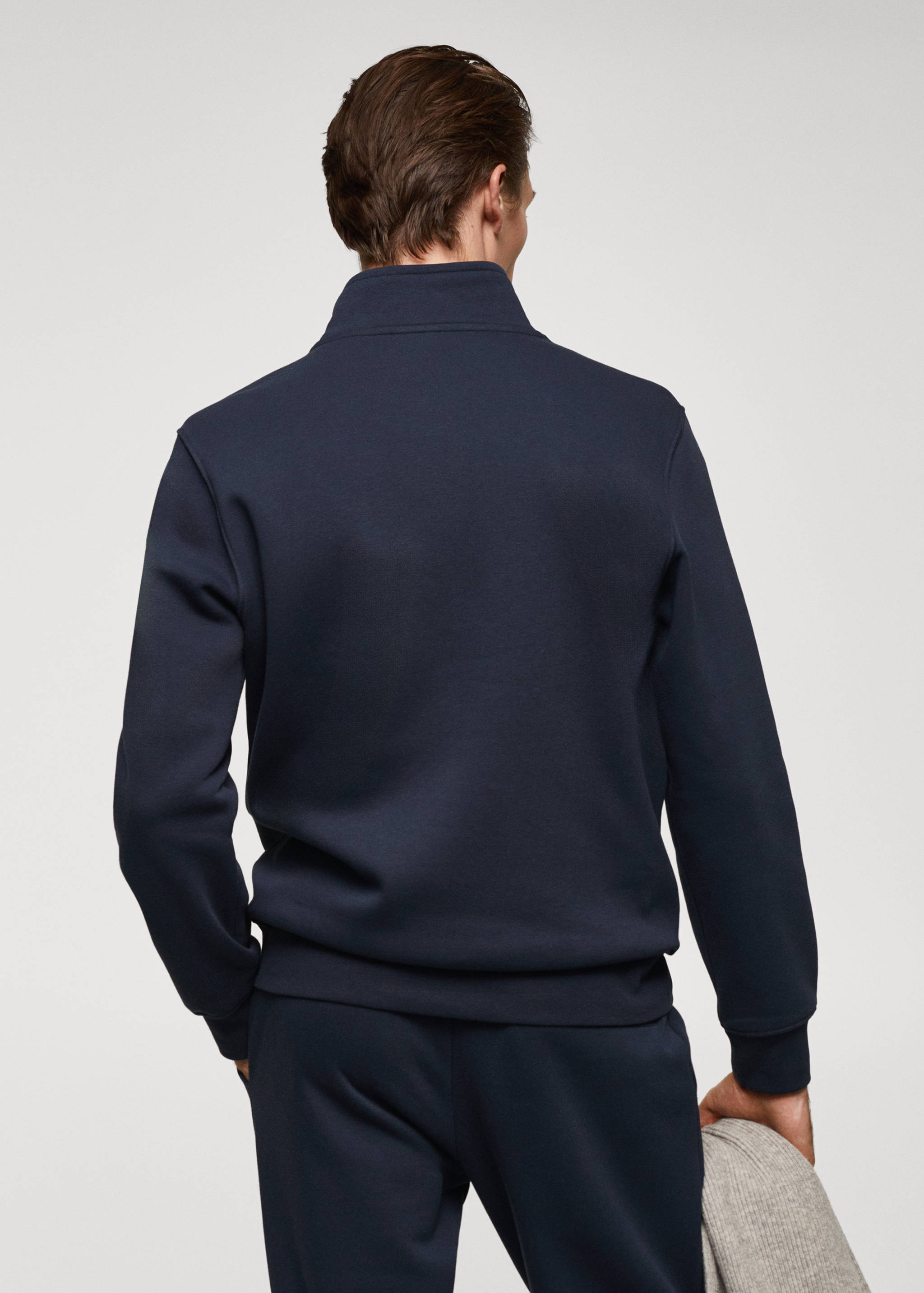 Sweat-shirt coton col zippé - Verso de l’article