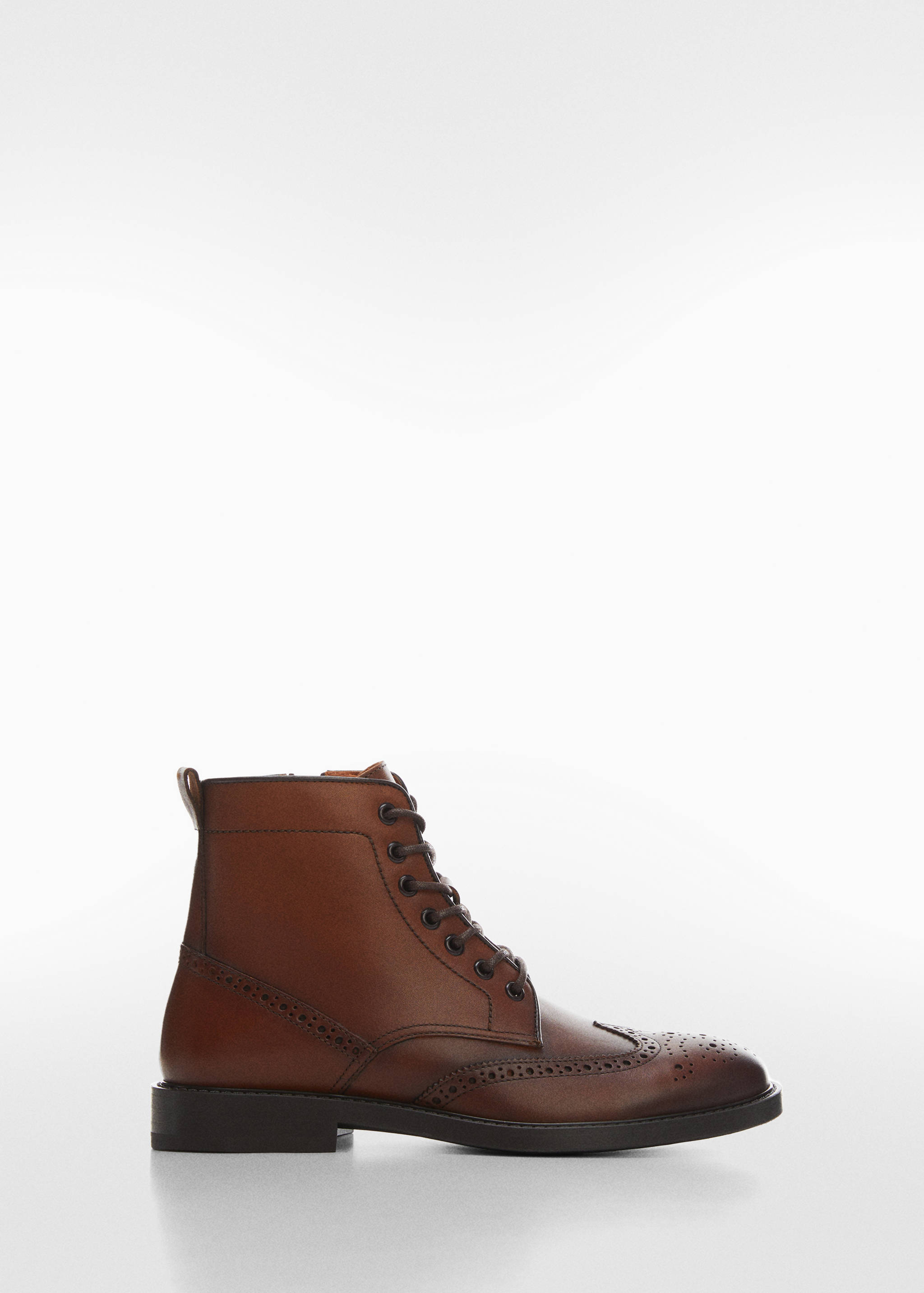 Die-cut leather ankle boots - Article without model
