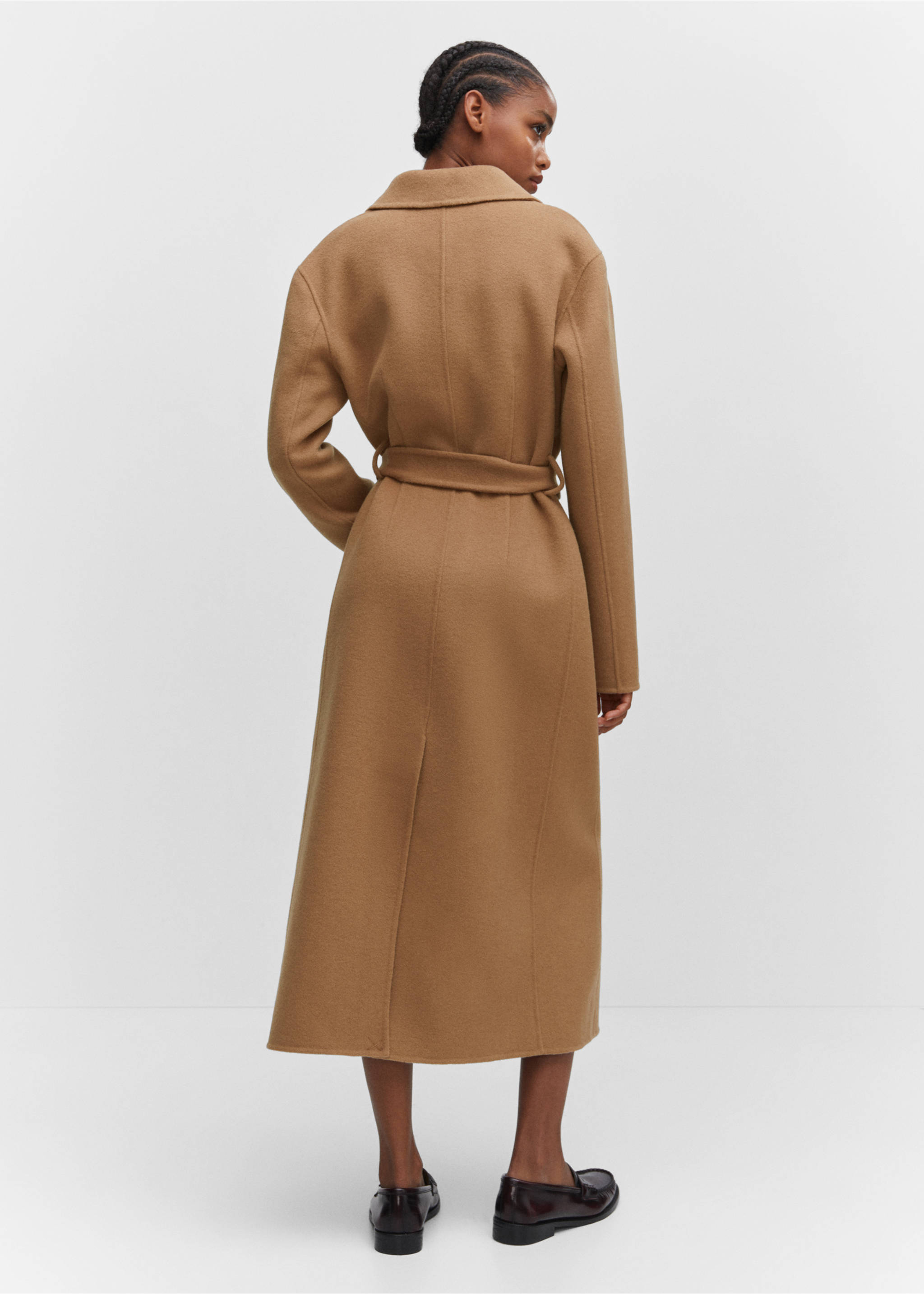 Handmade oversized wool coat - Reverse of the article, Medium Brown. Ref: 57006721-00.