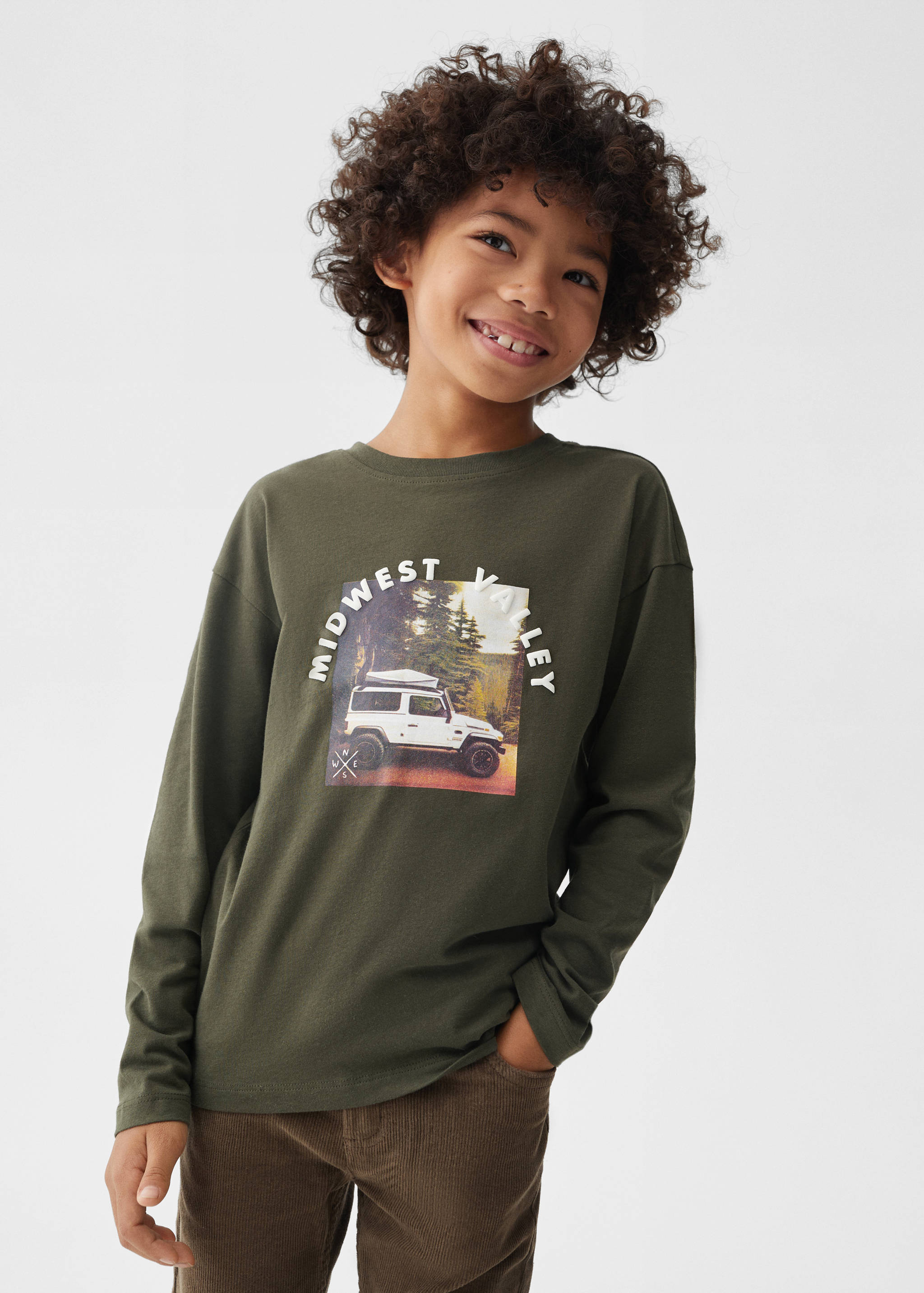 Printed cotton-blend T-shirt - Medium plane