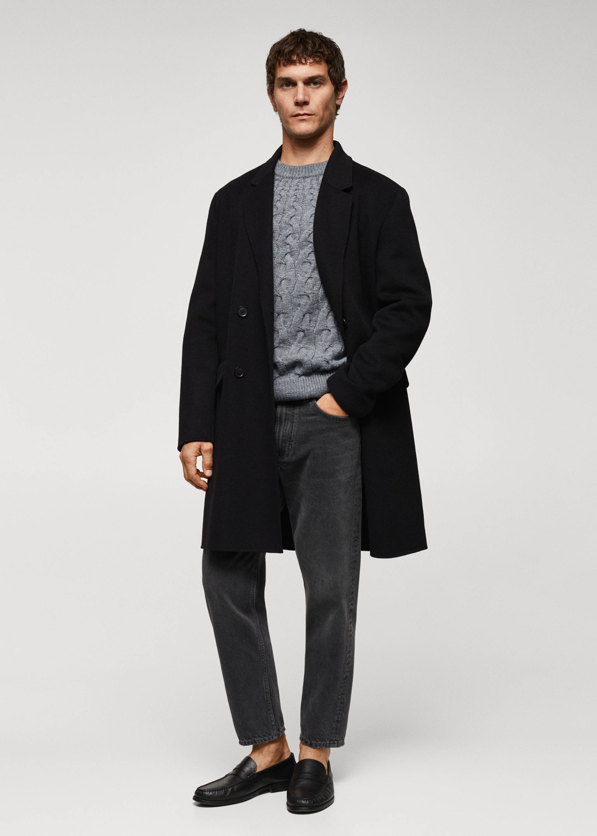 Braided wool-blend sweater - General plane