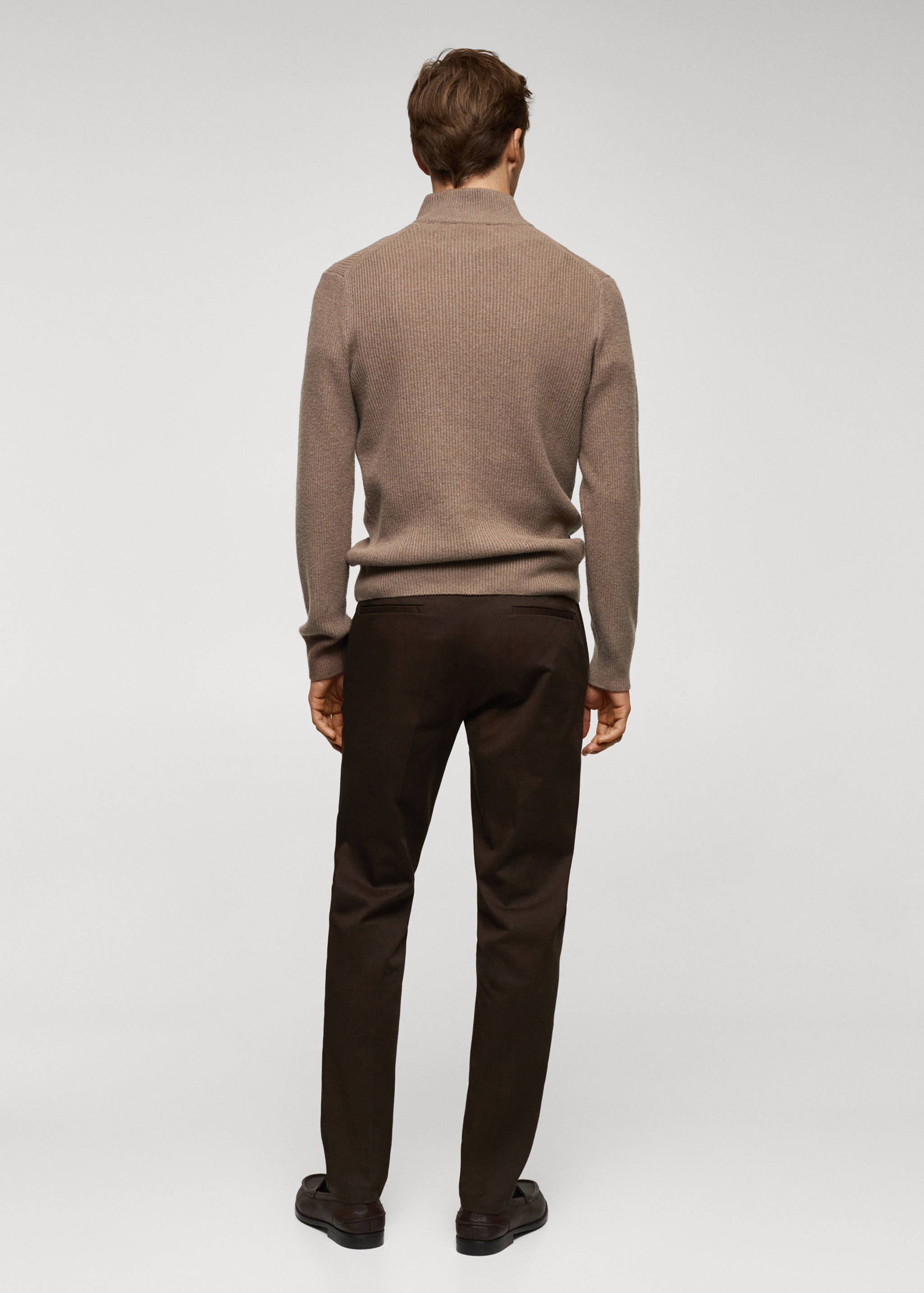 Ribbed sweater with zip - Reverse of the article