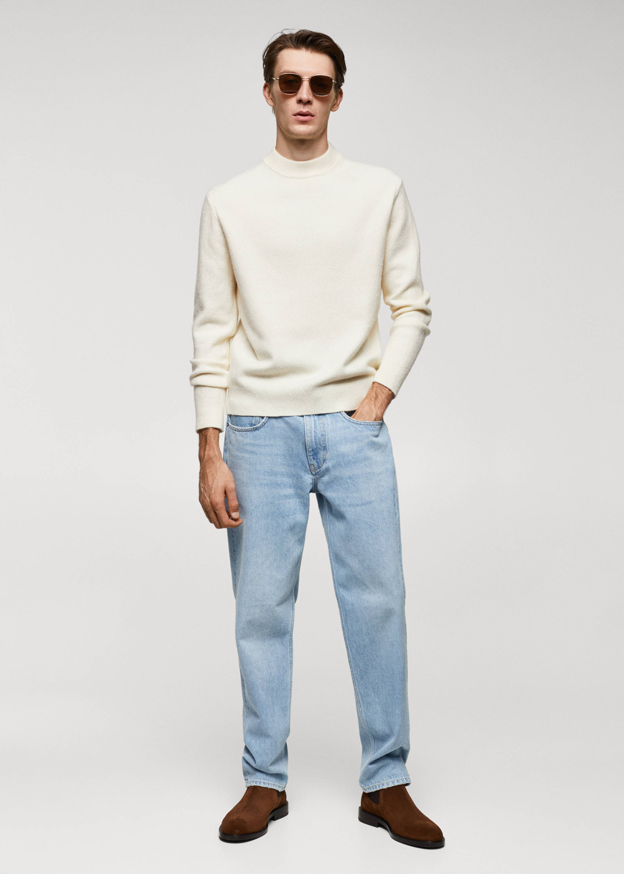 Wool-blend perkins-neck sweater - General plane