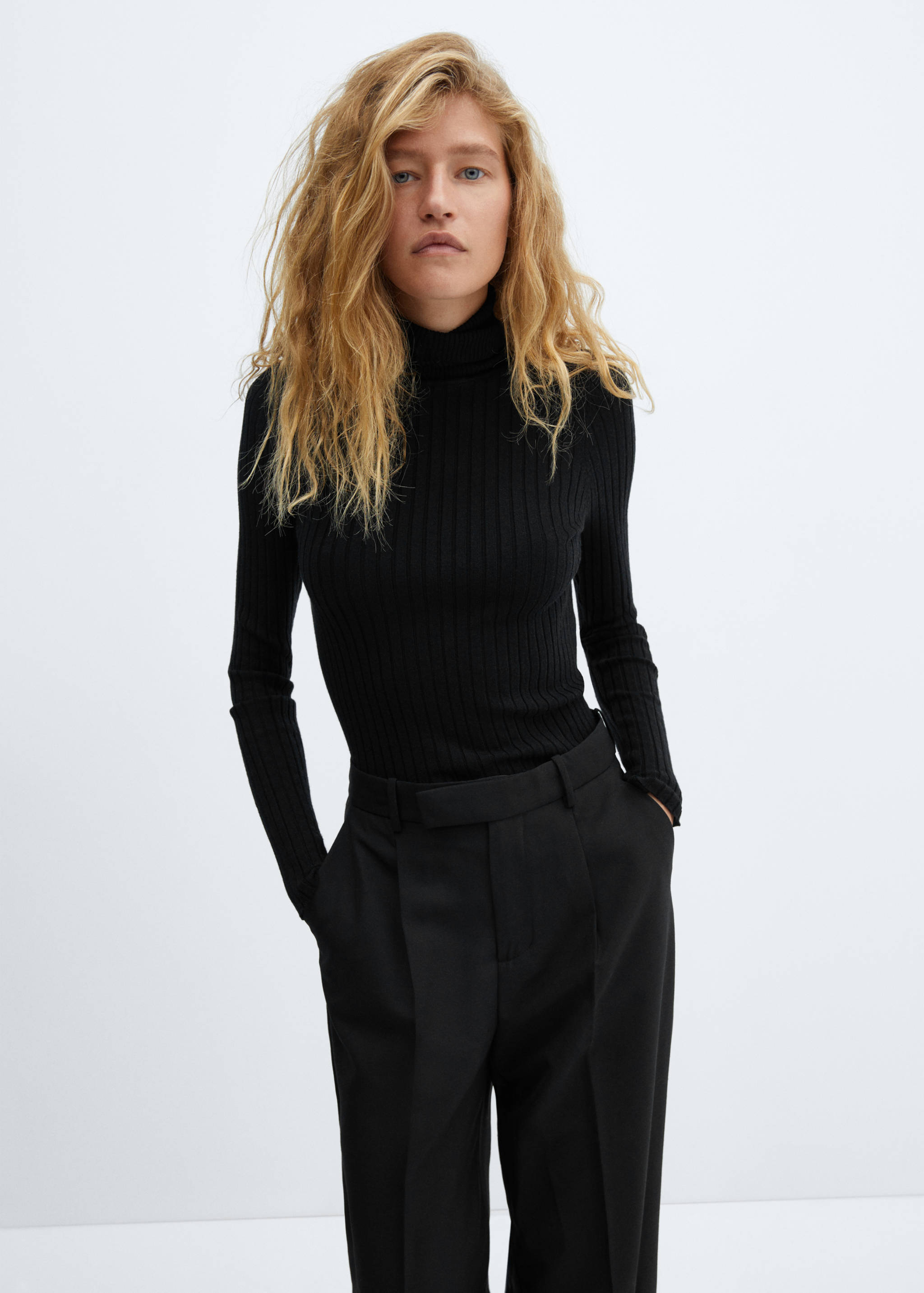 Turtleneck ribbed sweater - Medium plane
