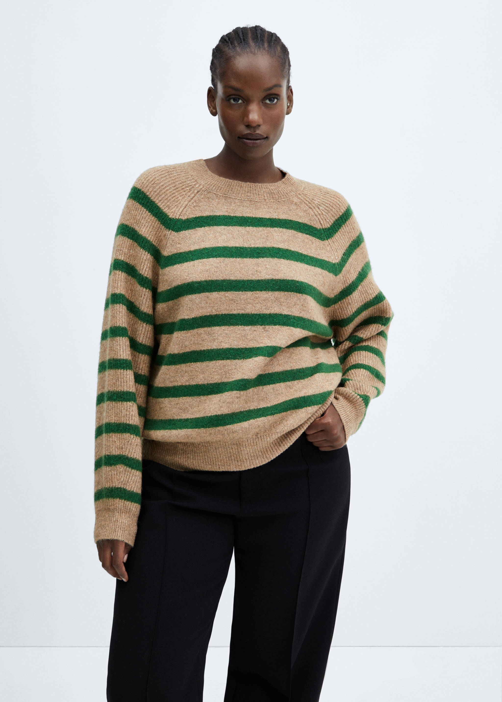 Round-neck striped sweater - Details of the article 5