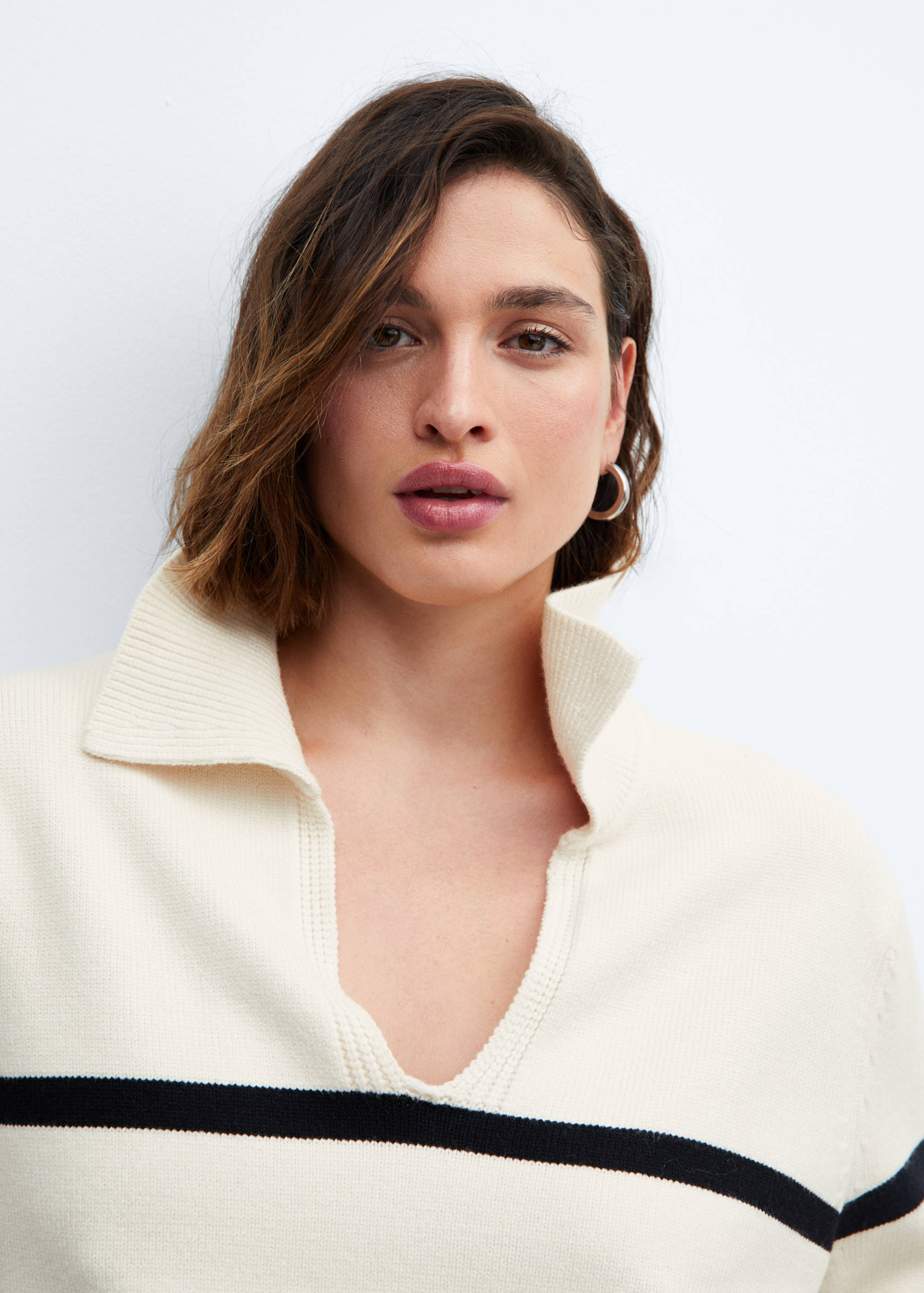 Striped polo-neck sweater - Details of the article 4