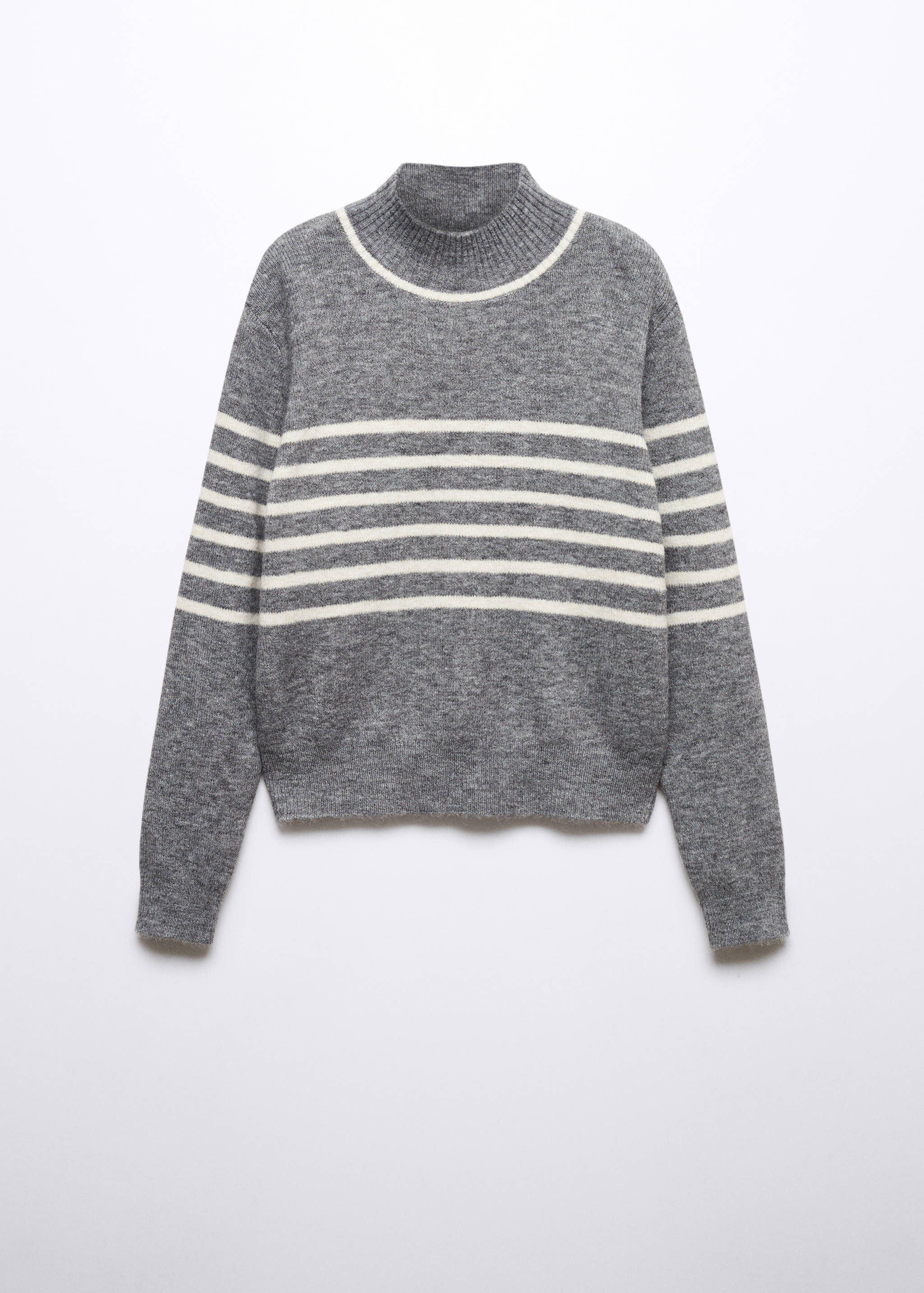 Stripe-print sweater with perkins neck - Article without model