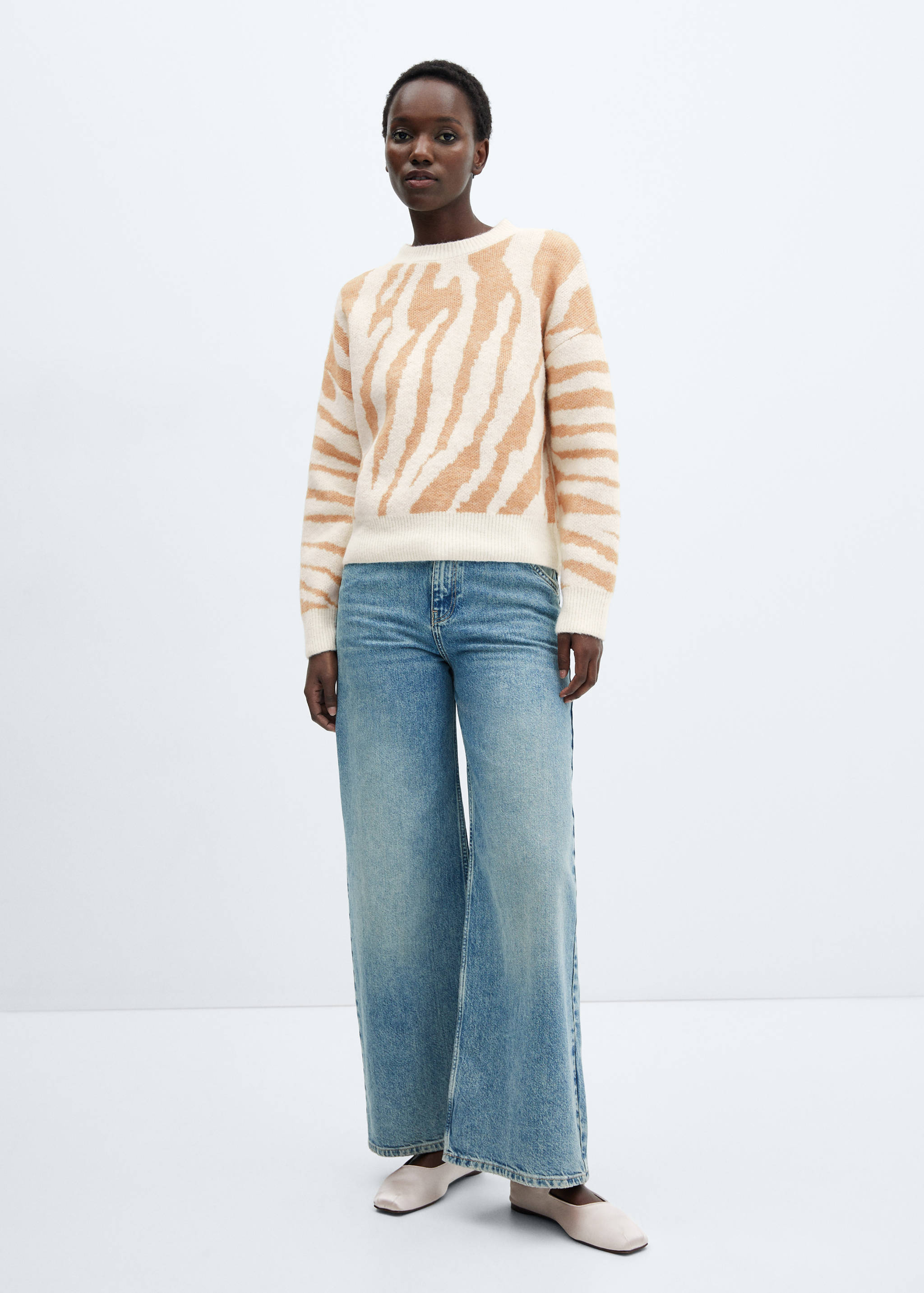 Animal-print knitted sweater - General plane