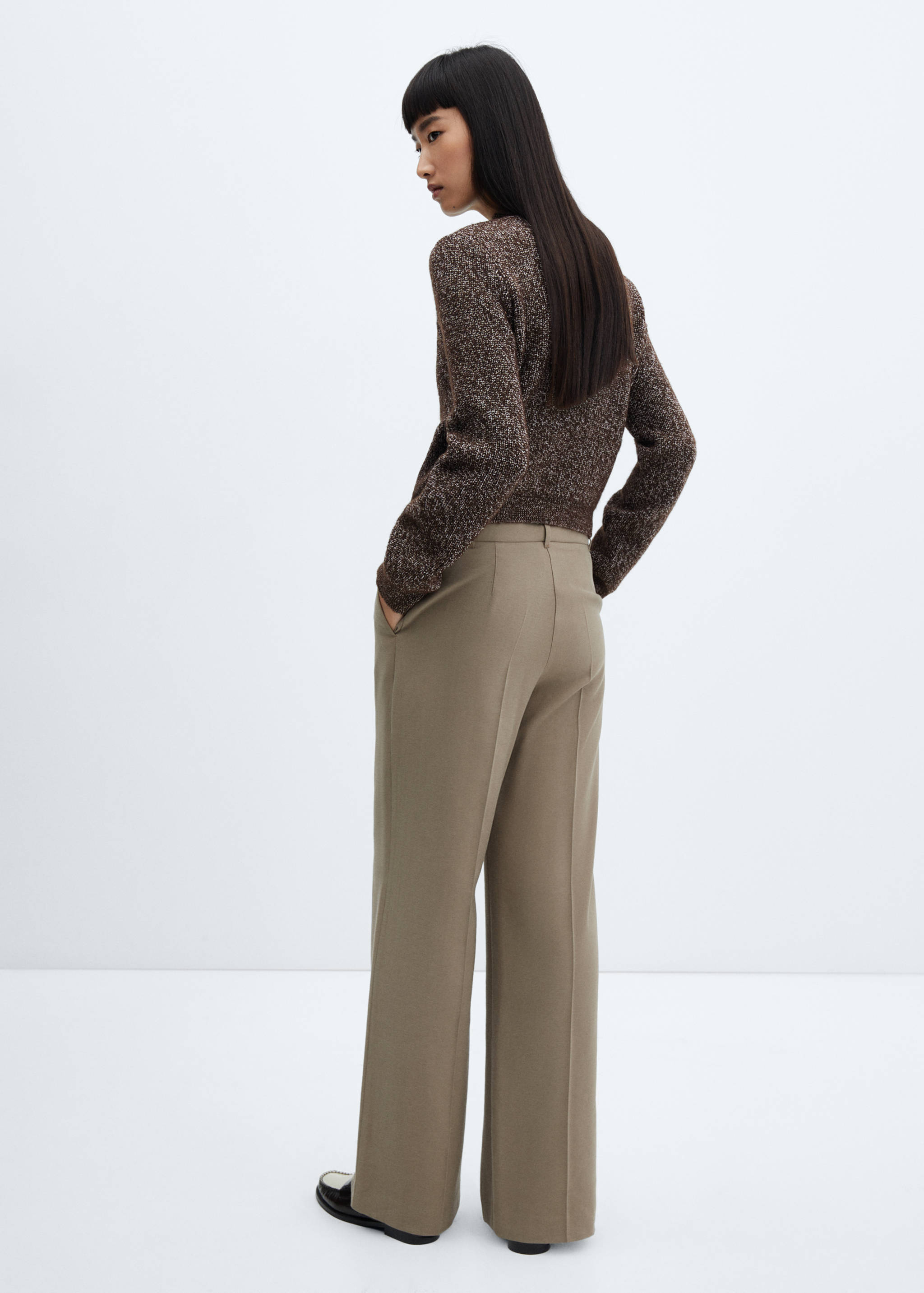 Knitted sweater with perkins neck - Reverse of the article