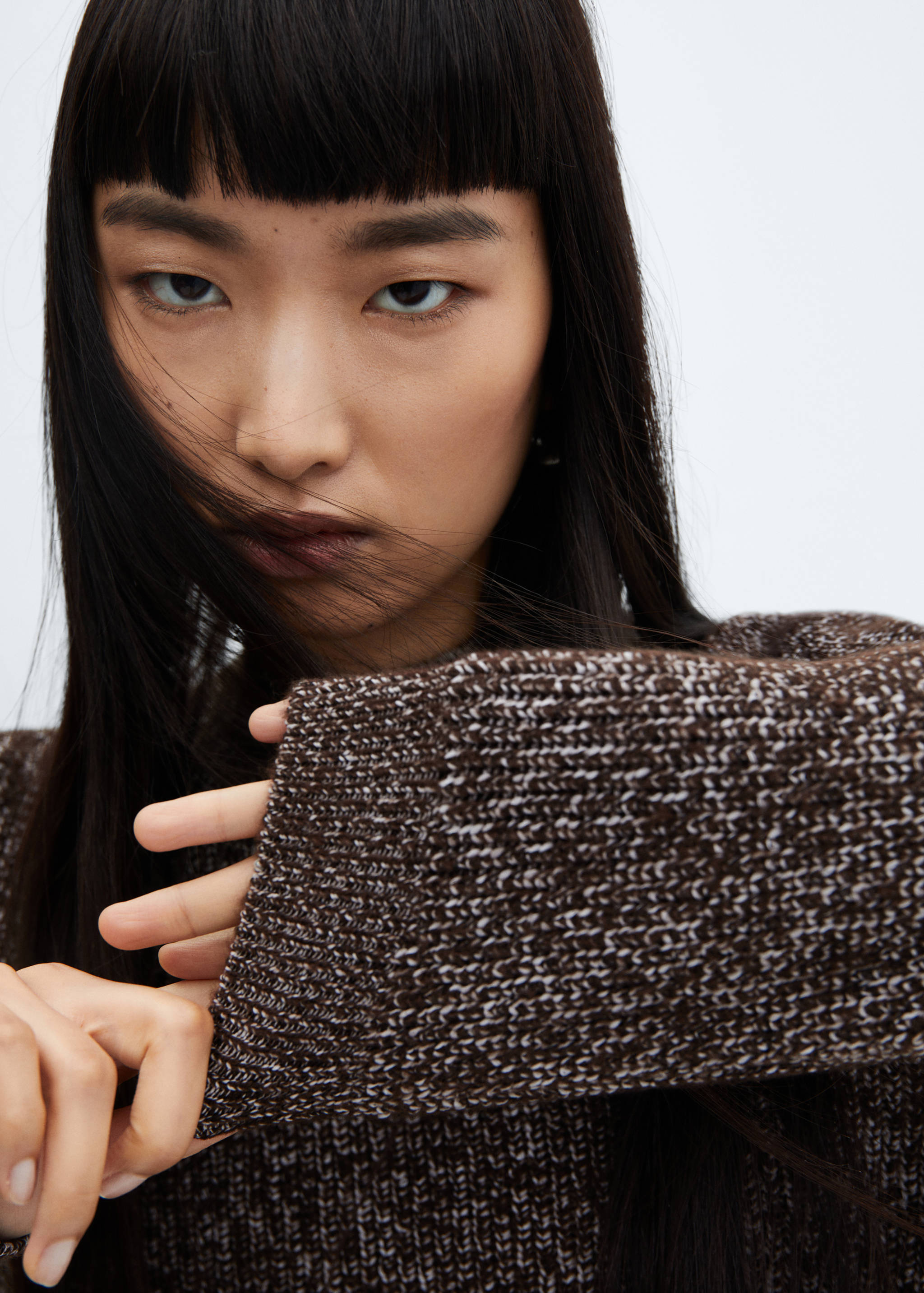 Knitted sweater with perkins neck - Details of the article 1