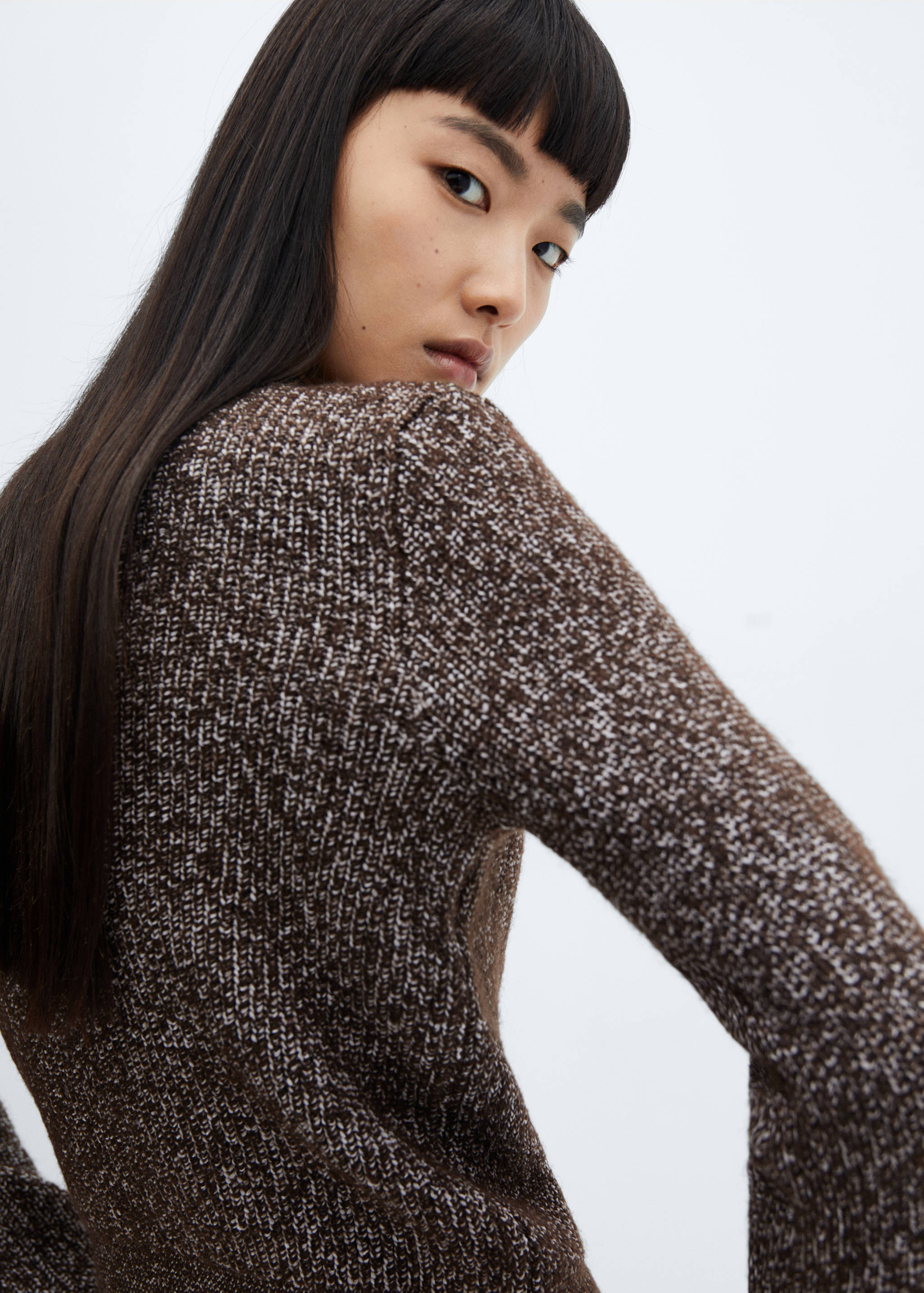 Knitted sweater with perkins neck - Details of the article 2