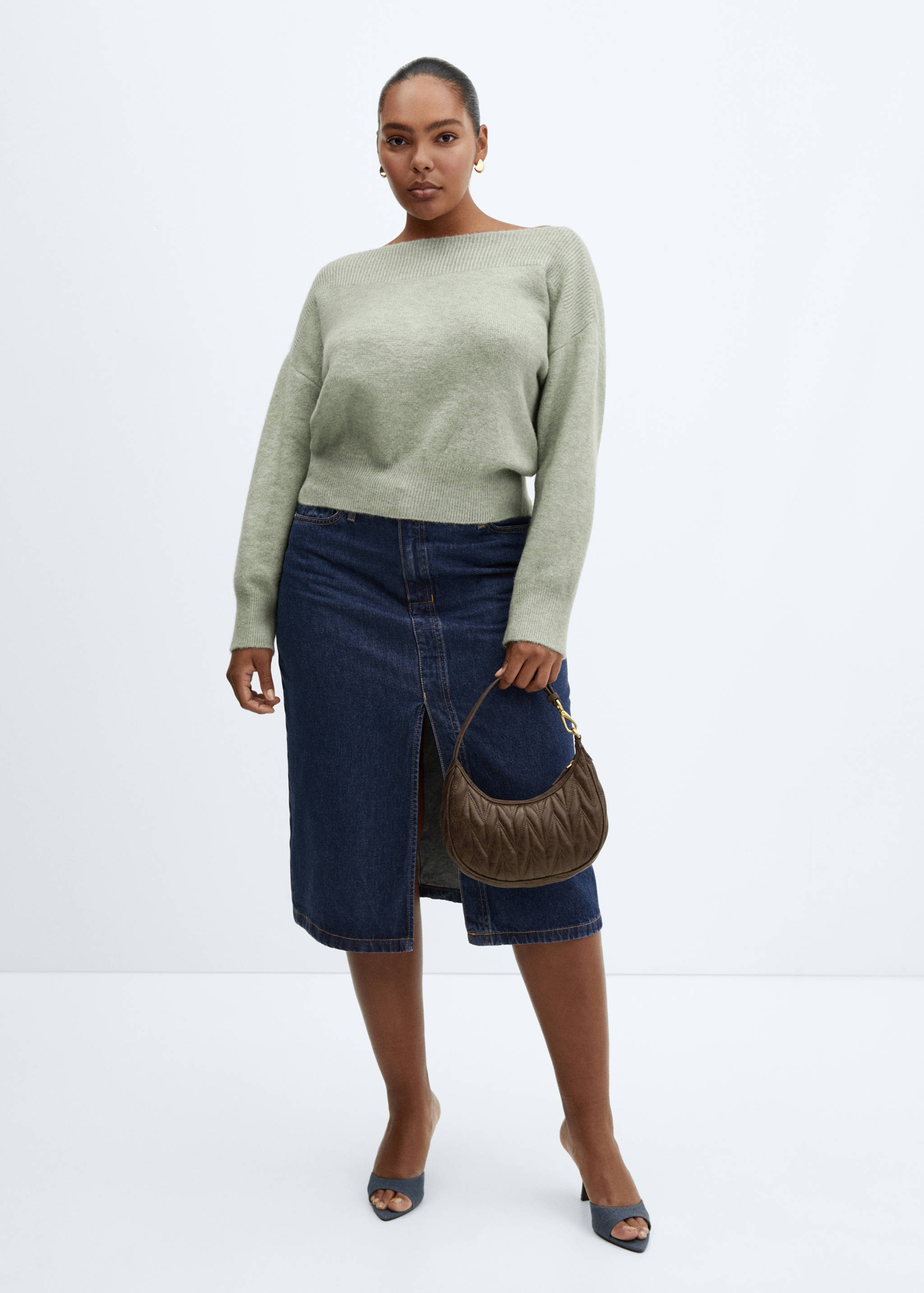 Boat-neck knitted sweater - Details of the article 3