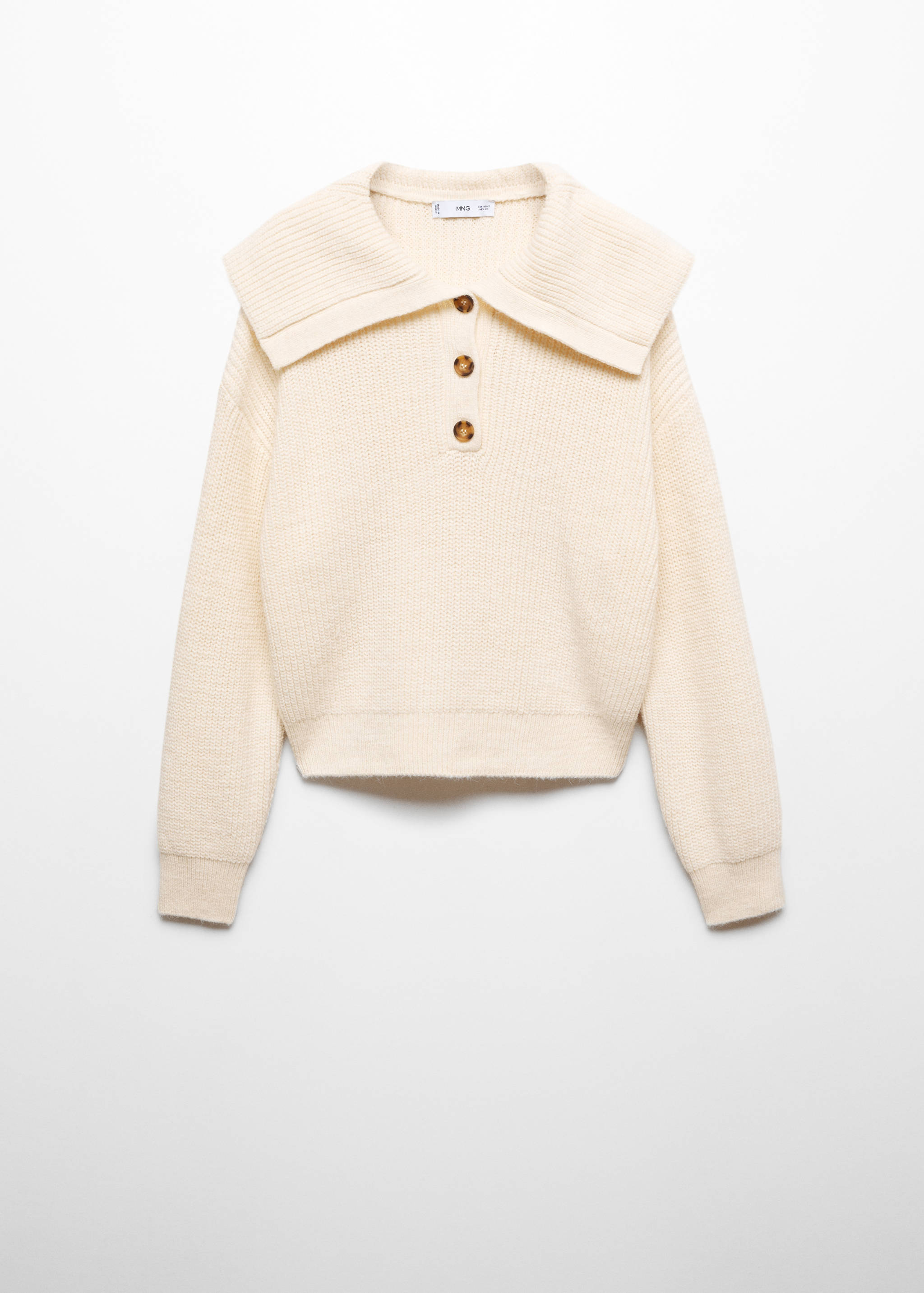 Buttoned collar knit sweater - Article without model