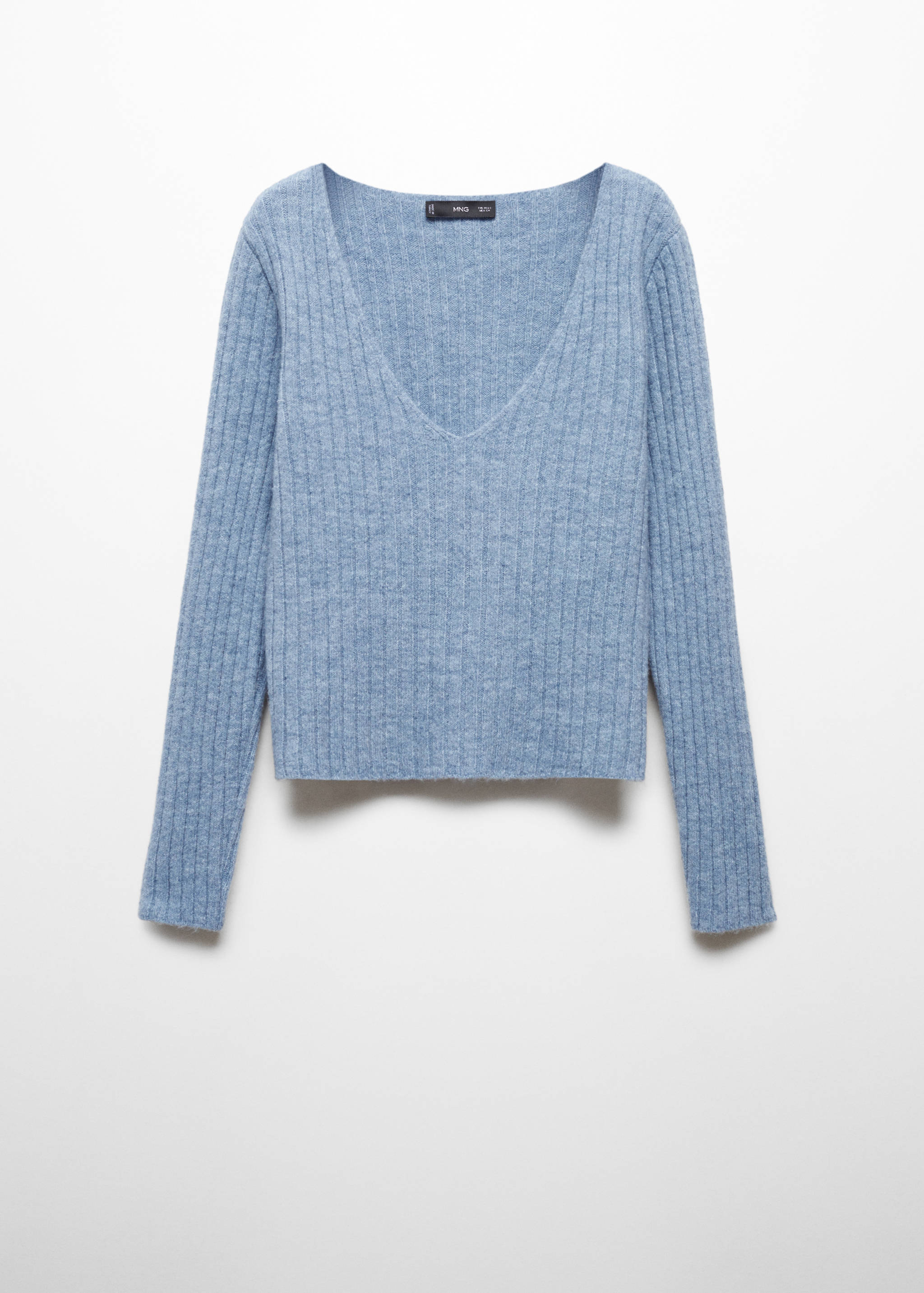 Jersey canalé cuello pico - Artículo sin modelo