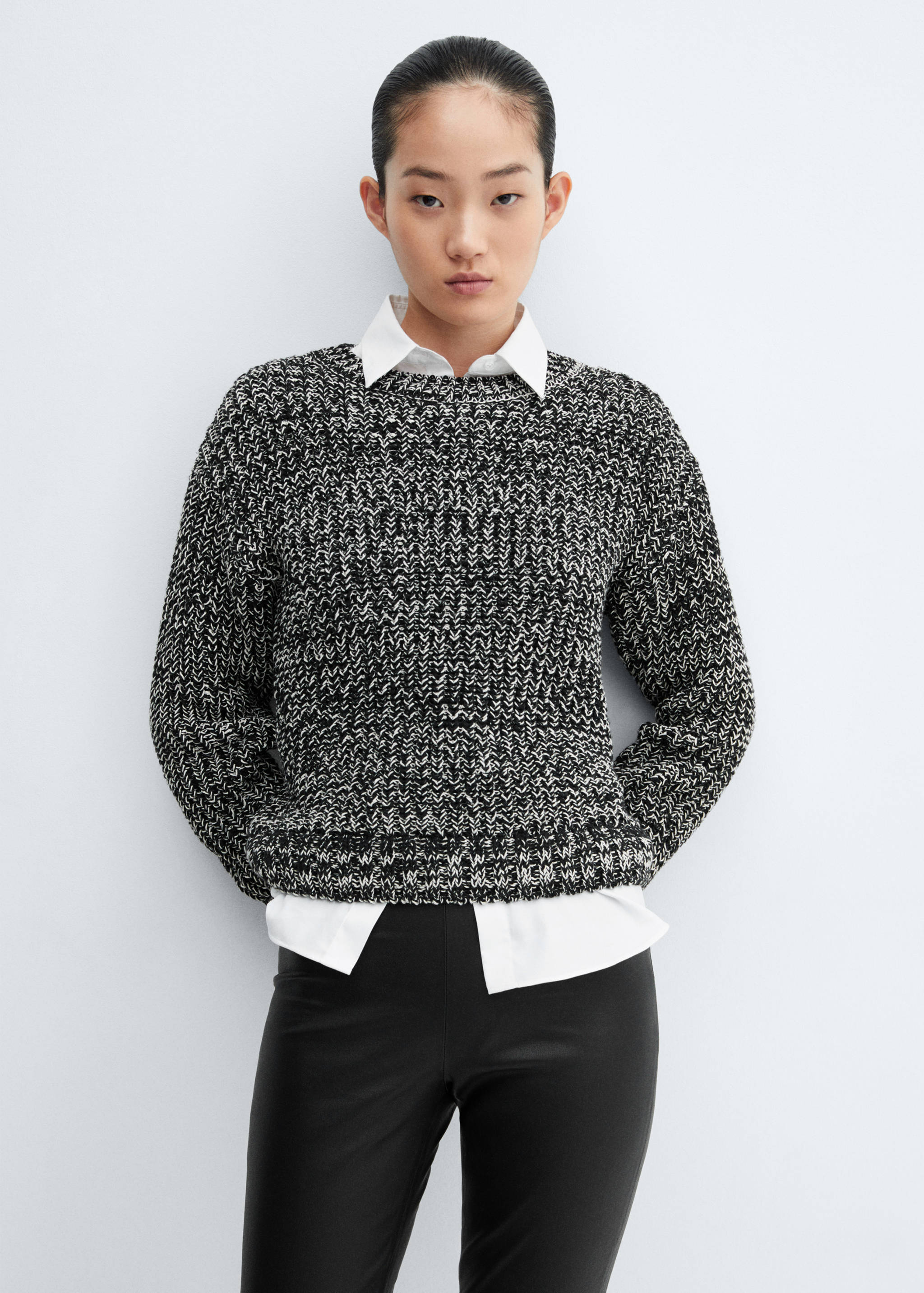 Mottled round-neck sweater - Medium plane
