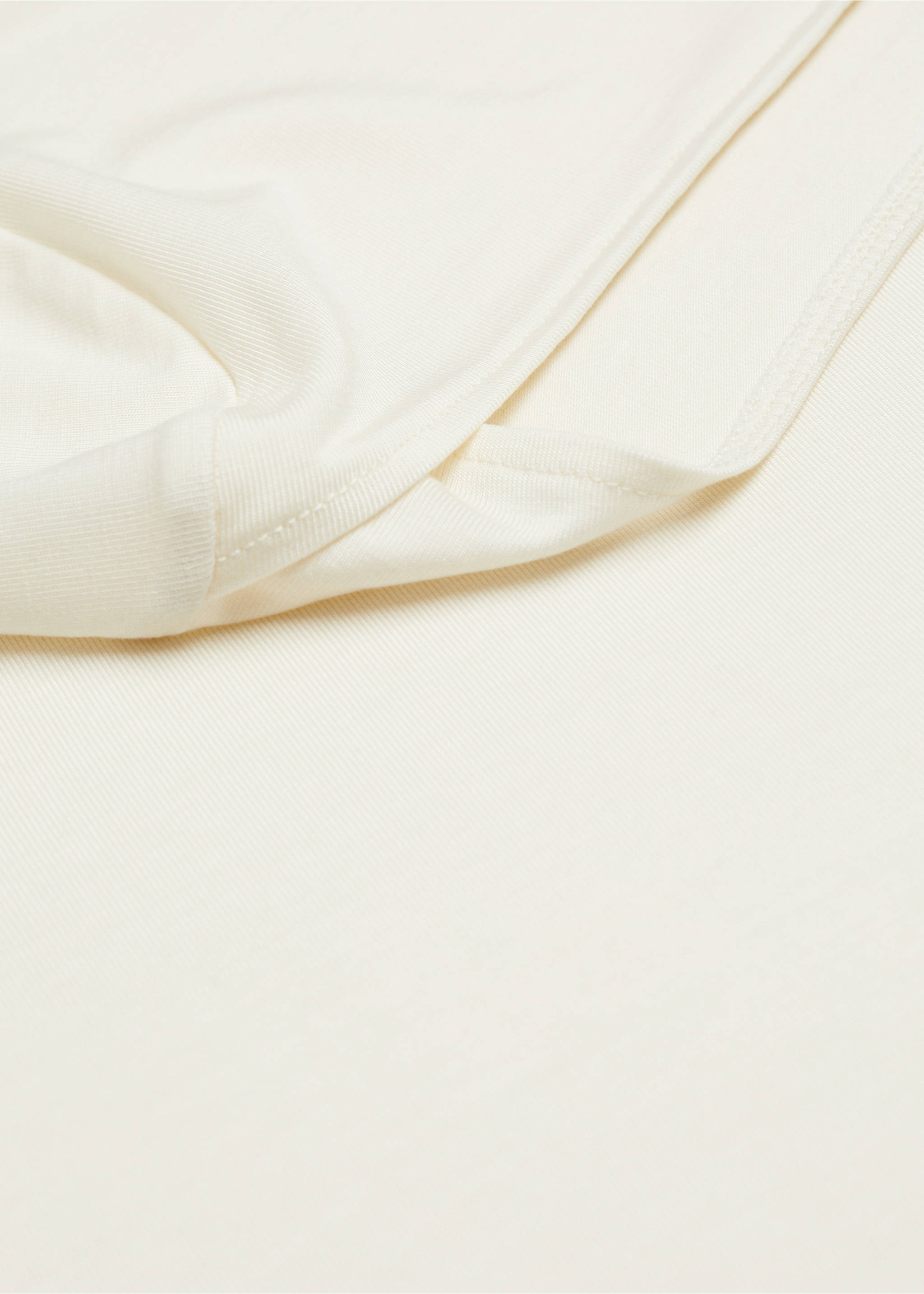 Boat-neck lyocell t-shirt - Details of the article 8, Ecru. Ref: 57007912-00.