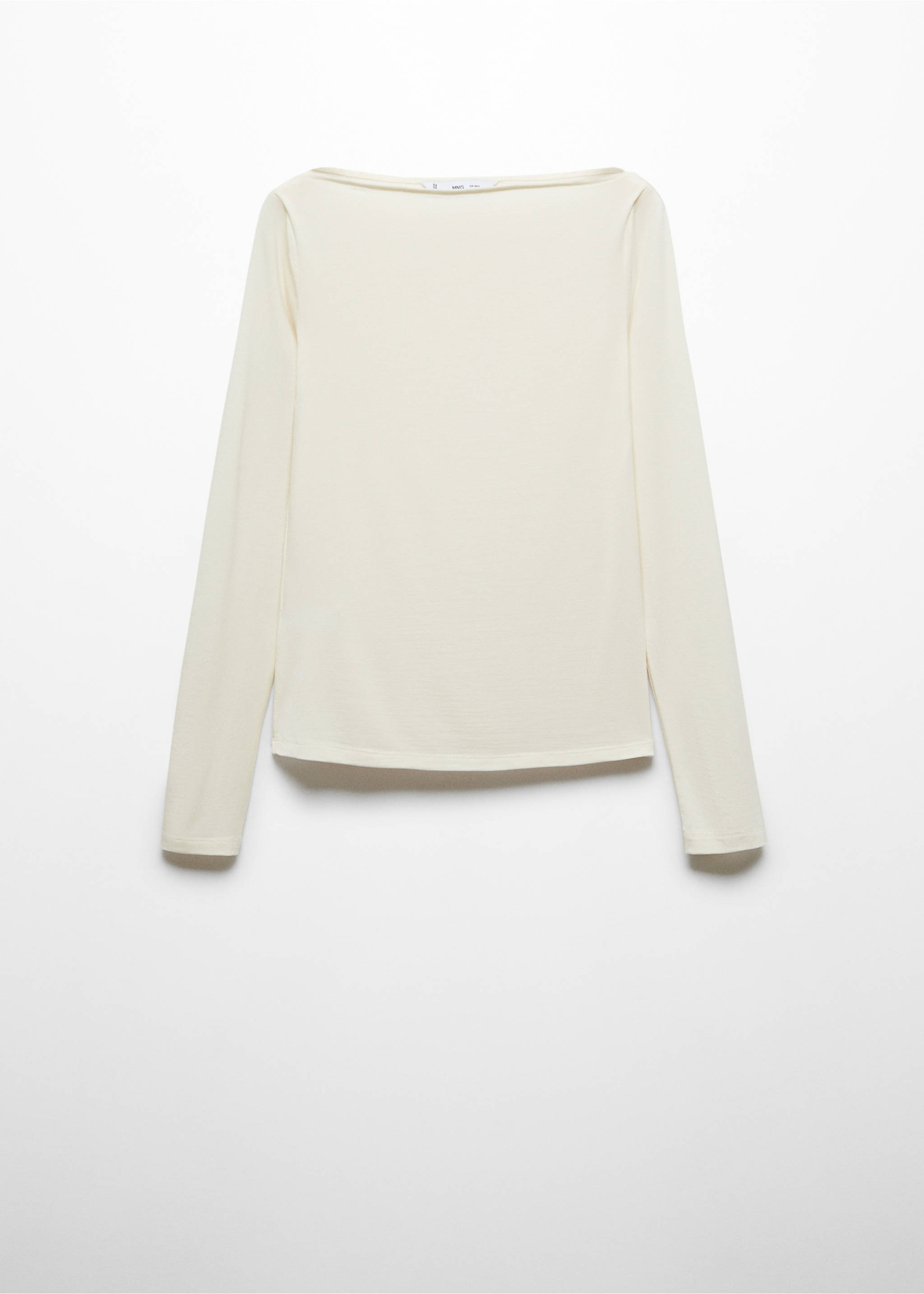 Boat-neck lyocell t-shirt - Article without model, Ecru. Ref: 57007912-00.