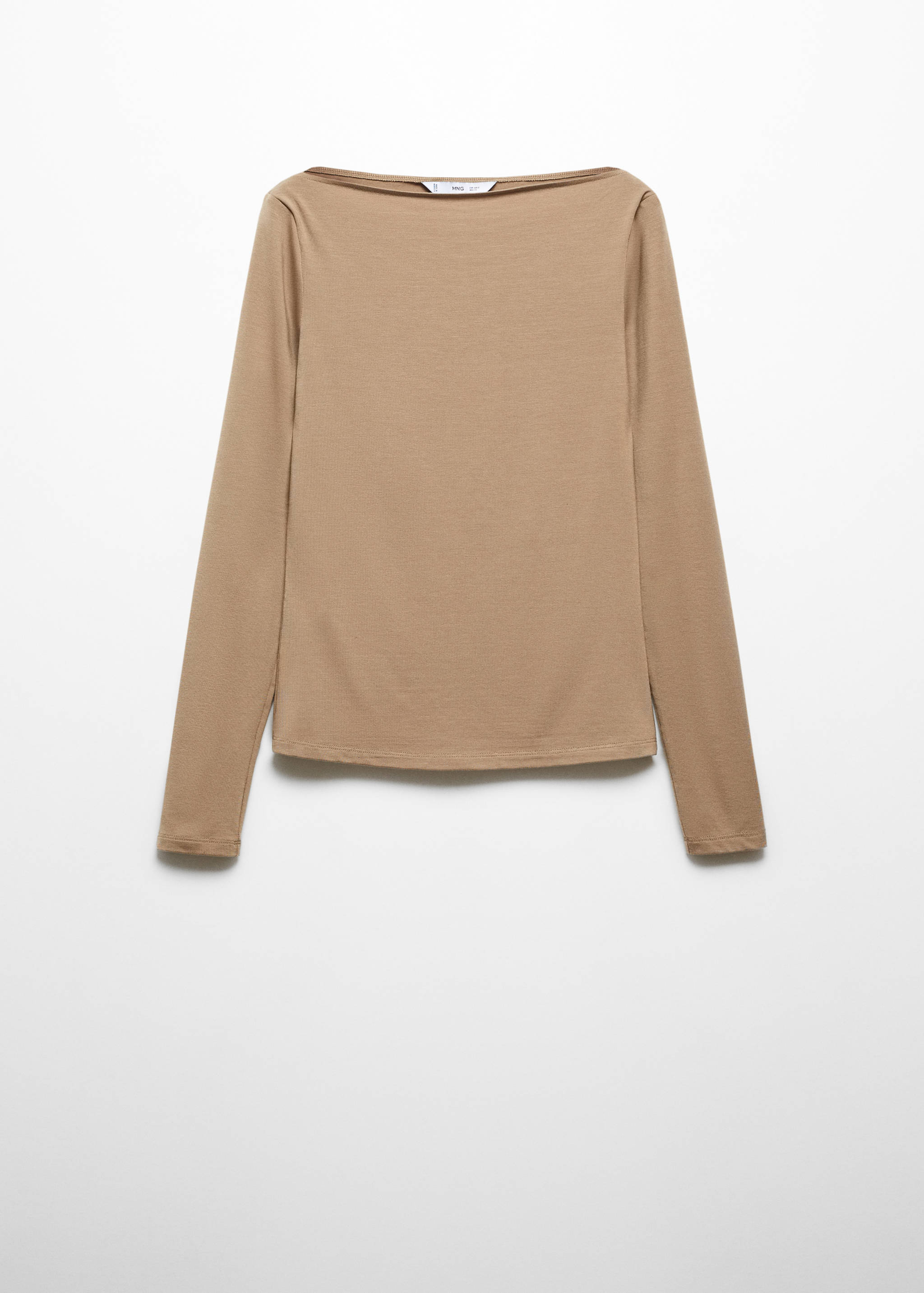 Boat-neck lyocell t-shirt - Article without model