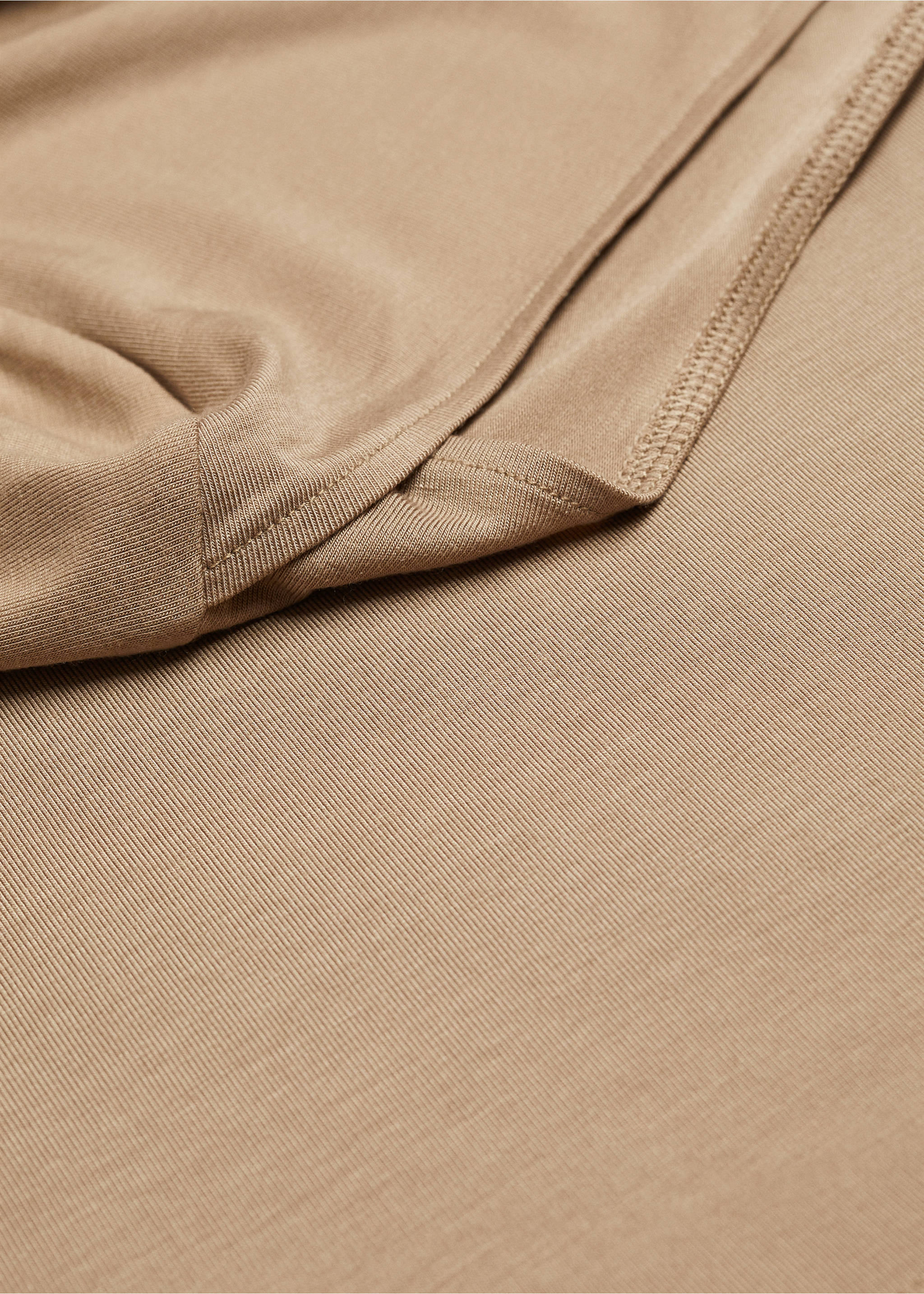 Boat-neck lyocell t-shirt - Details of the article 8, Medium Brown. Ref: 57007912-00.