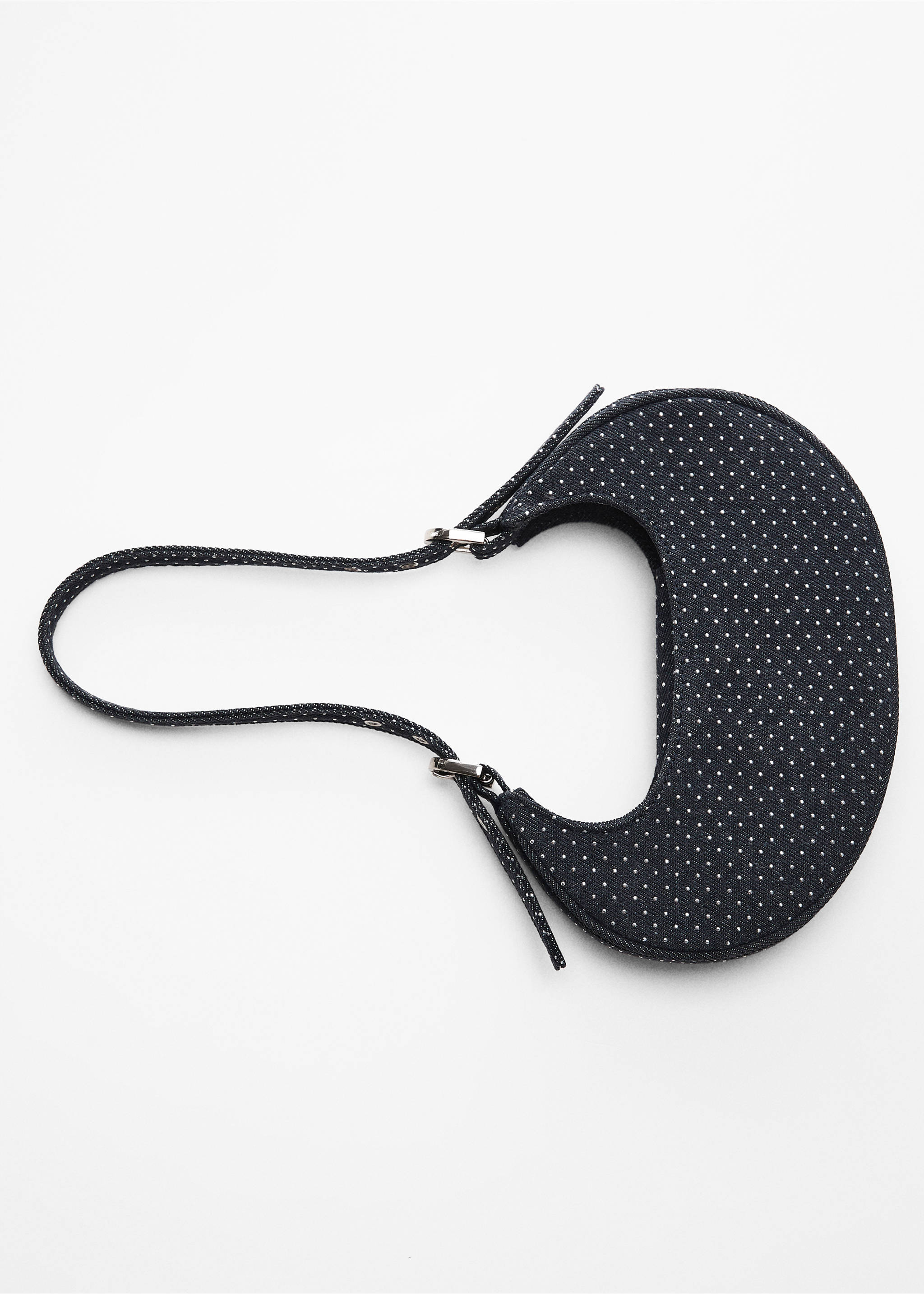 Rigid sparkly denim bag - Details of the article 5, Dark Blue. Ref: 57008277-00.