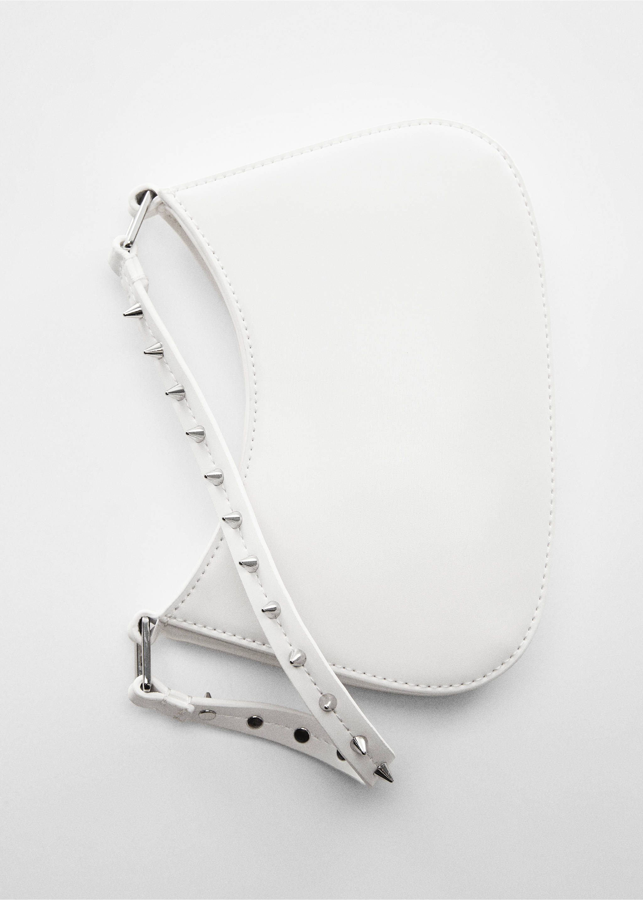 Studs handle bag - Details of the article 5, White. Ref: 57008280-00.