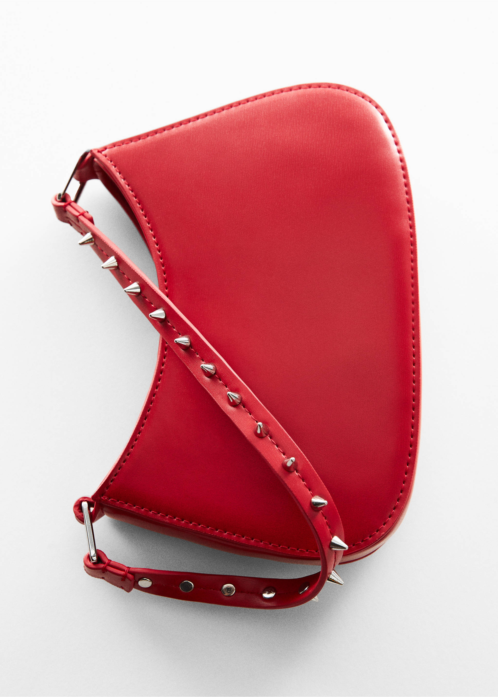 Studs handle bag - Details of the article 5, Red. Ref: 57008280-00.